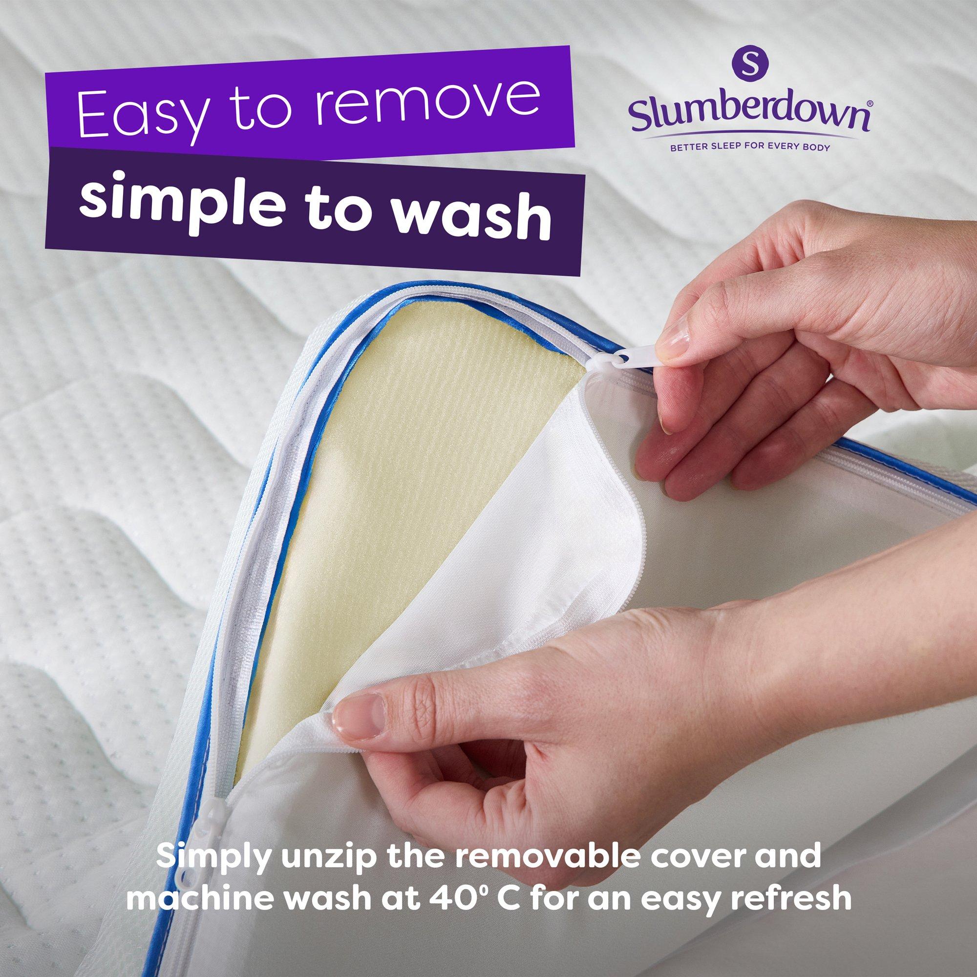 White - Slumberdown - Gel Memory Foam 5cm Mattress Topper - 6