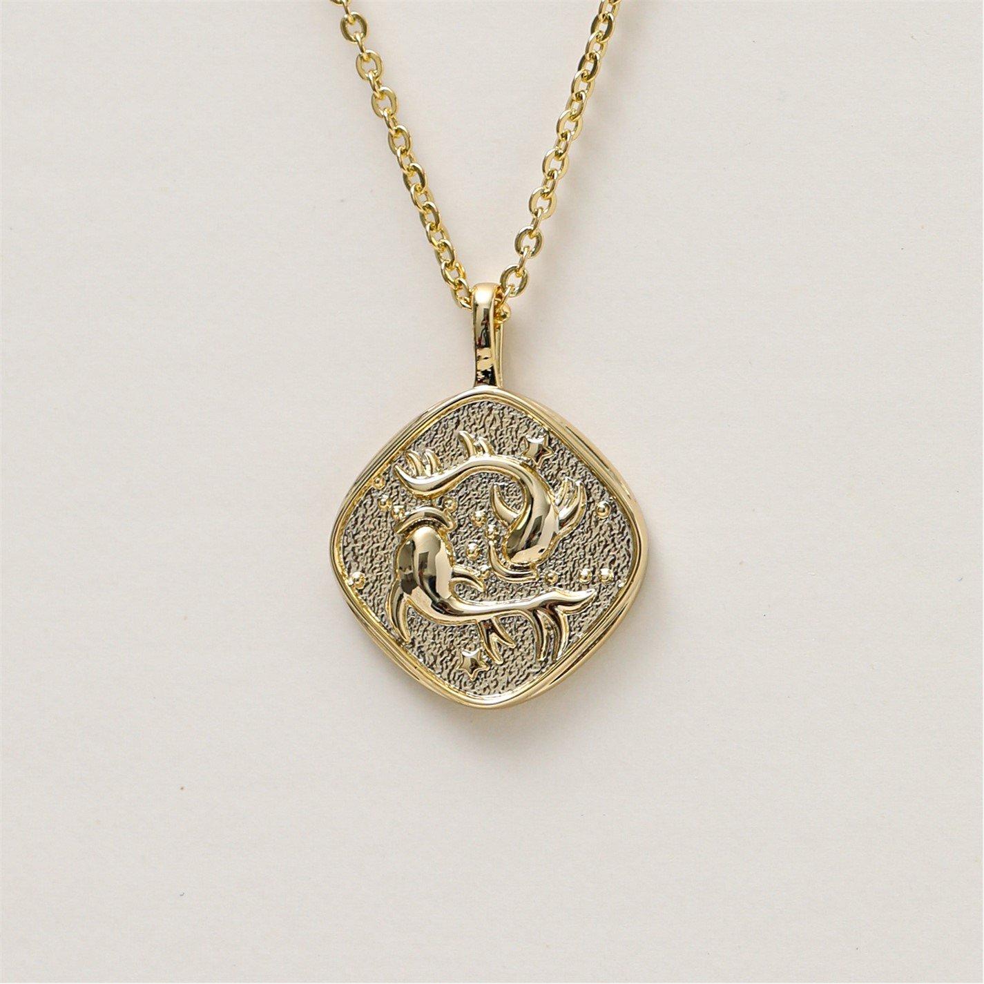 Gold - Jon Richard - Gold Plated Molten Horoscope Necklace - Pisces - 6