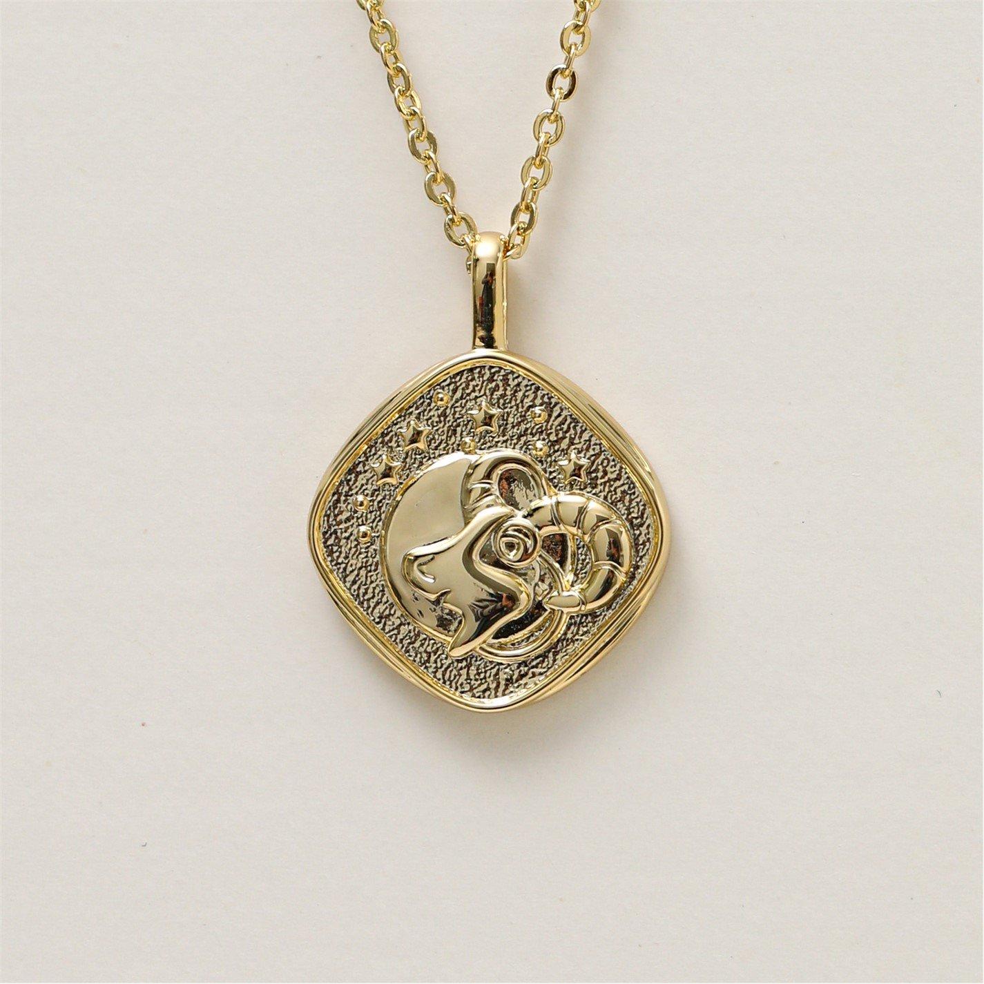 Gold - Jon Richard - Gold Plated Molten Horoscope Necklace - Aries - 3