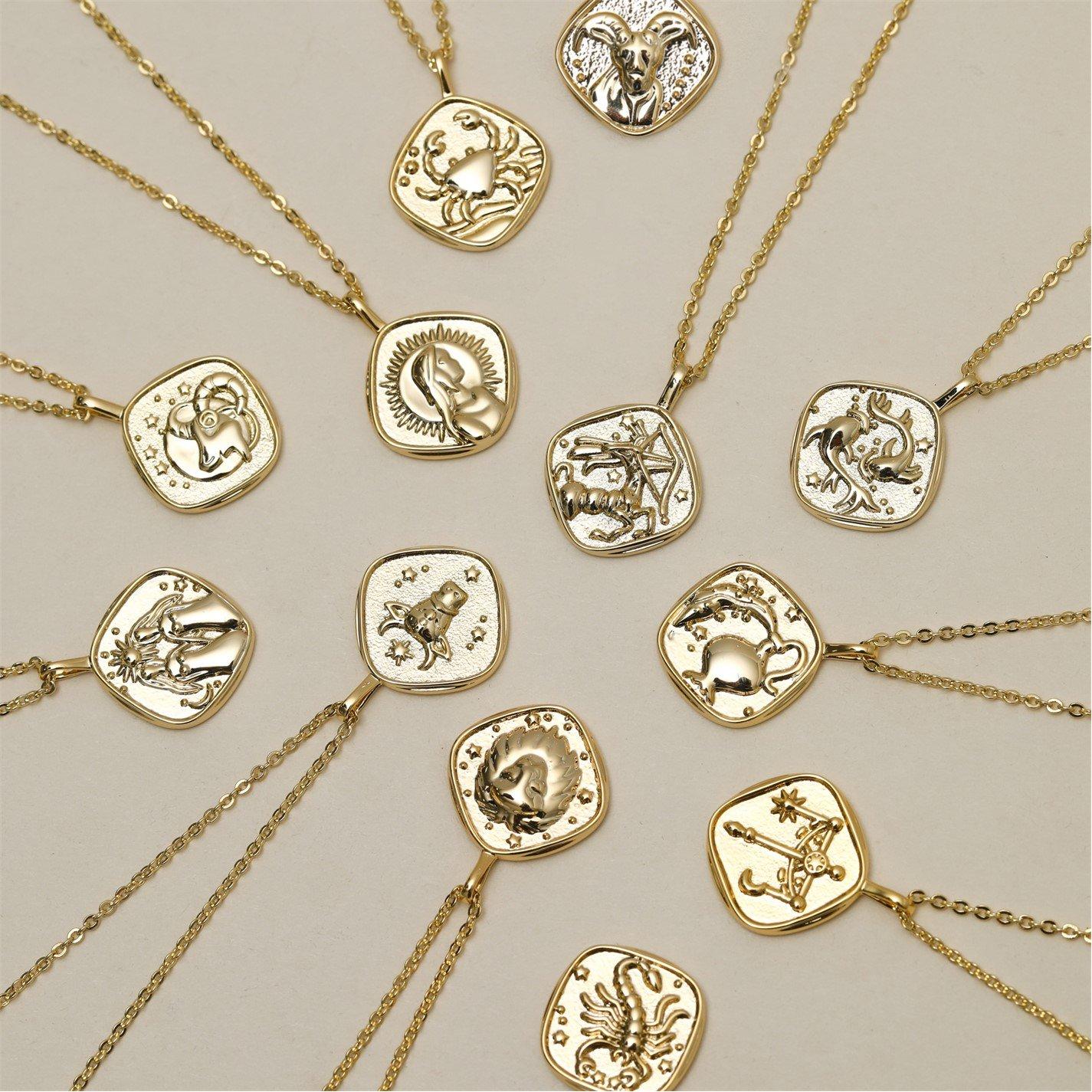 Gold - Jon Richard - Gold Plated Molten Horoscope Necklace - Aries - 4