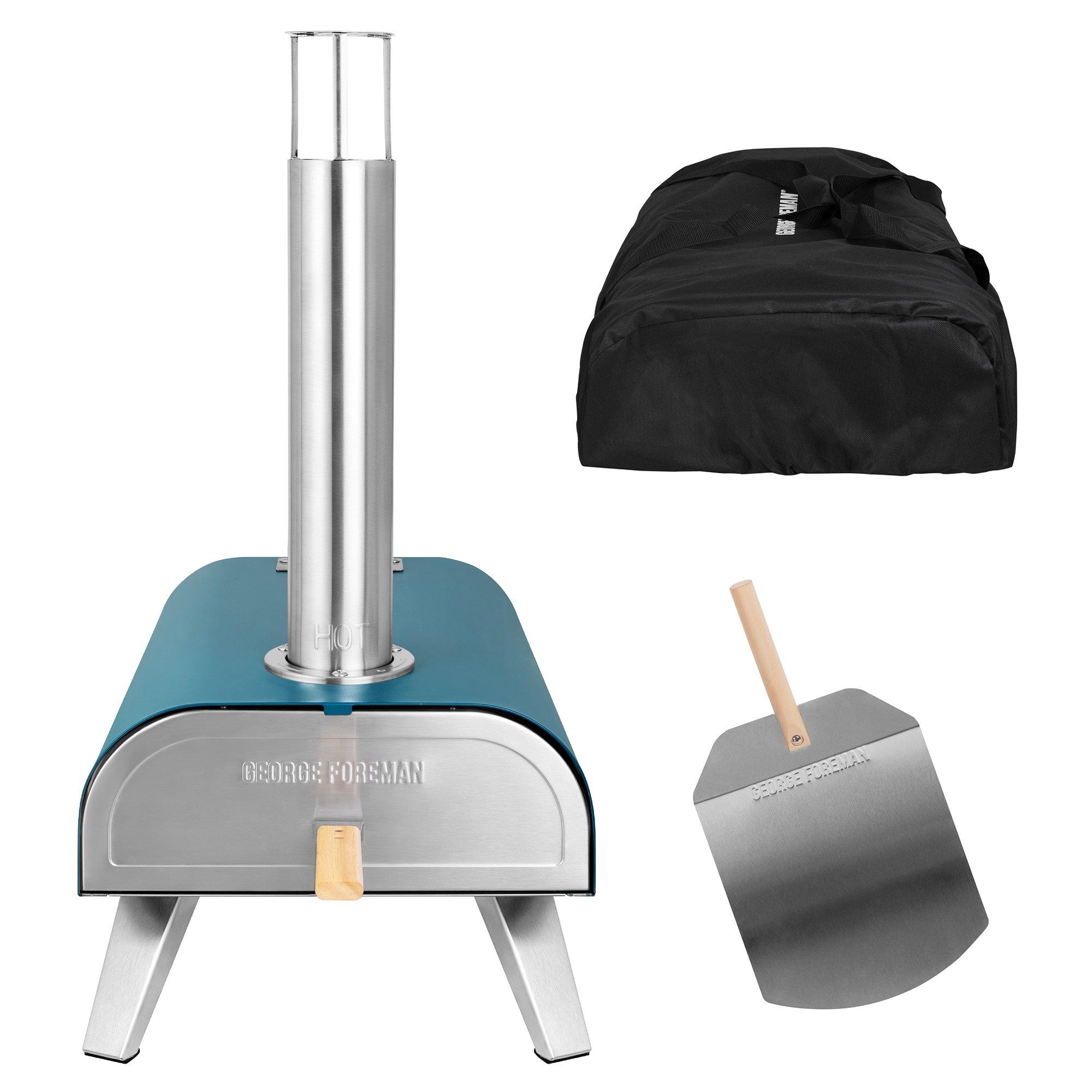 Teal - George Foreman - GFWPPO1BLPC 12 Wood Pellet Pizza Oven in Teal - 1