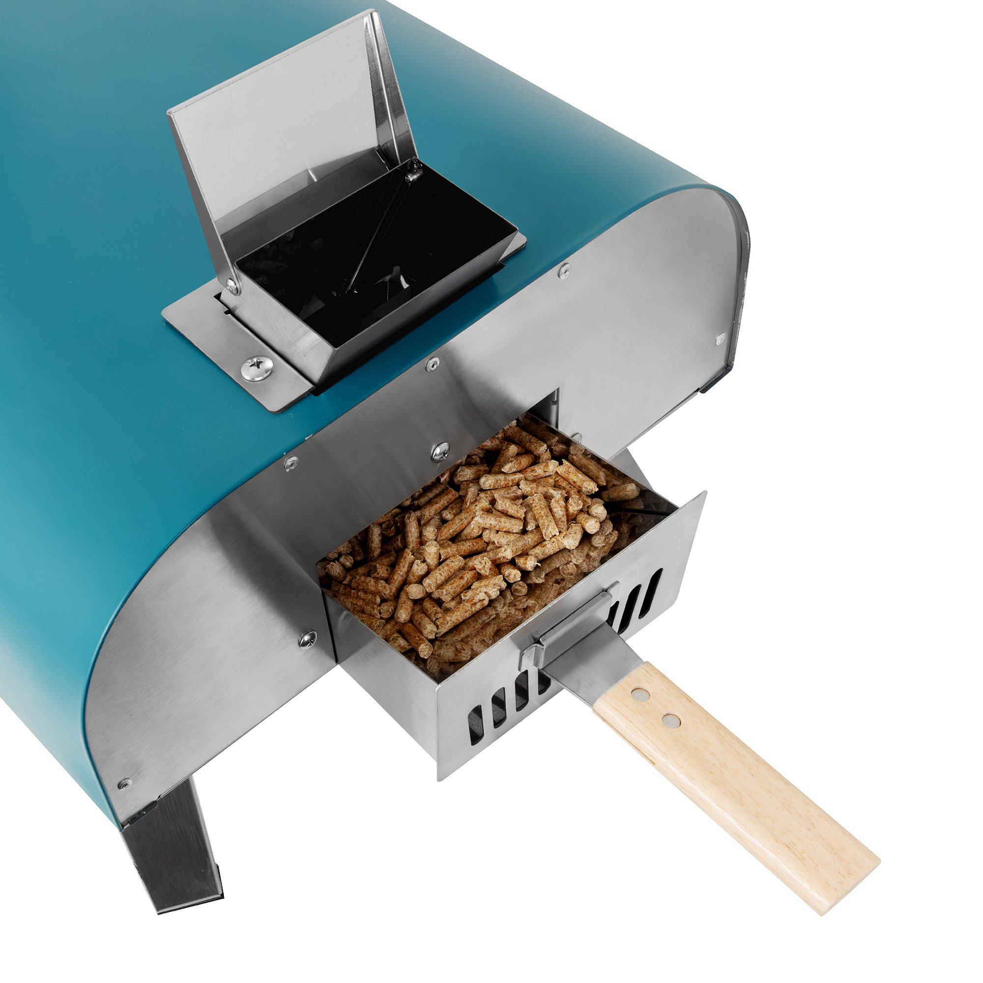 Teal - George Foreman - GFWPPO1BLPC 12 Wood Pellet Pizza Oven in Teal - 11