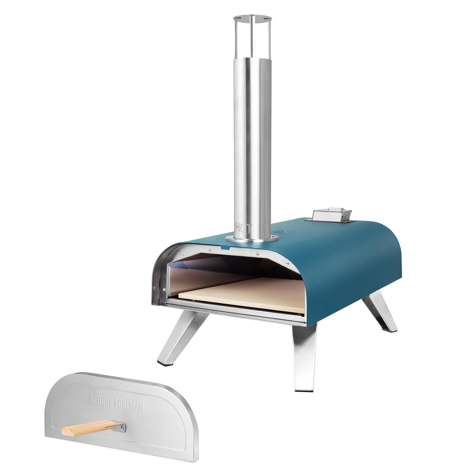 Teal - George Foreman - GFWPPO1BLPC 12 Wood Pellet Pizza Oven in Teal - 12