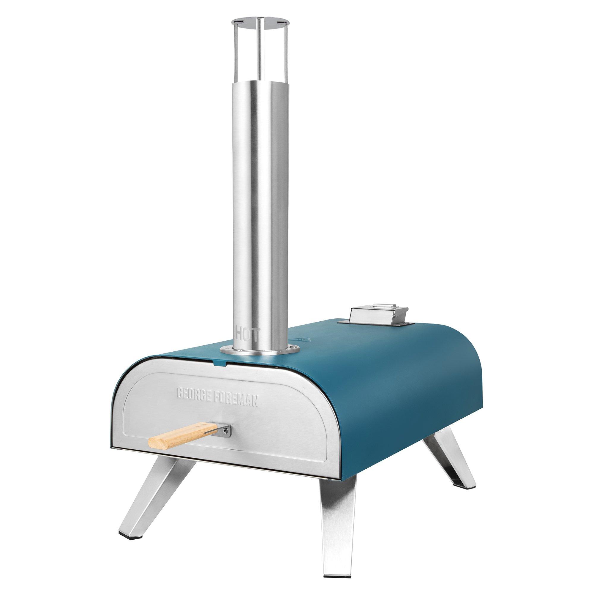 Teal - George Foreman - GFWPPO1BLPC 12 Wood Pellet Pizza Oven in Teal - 16
