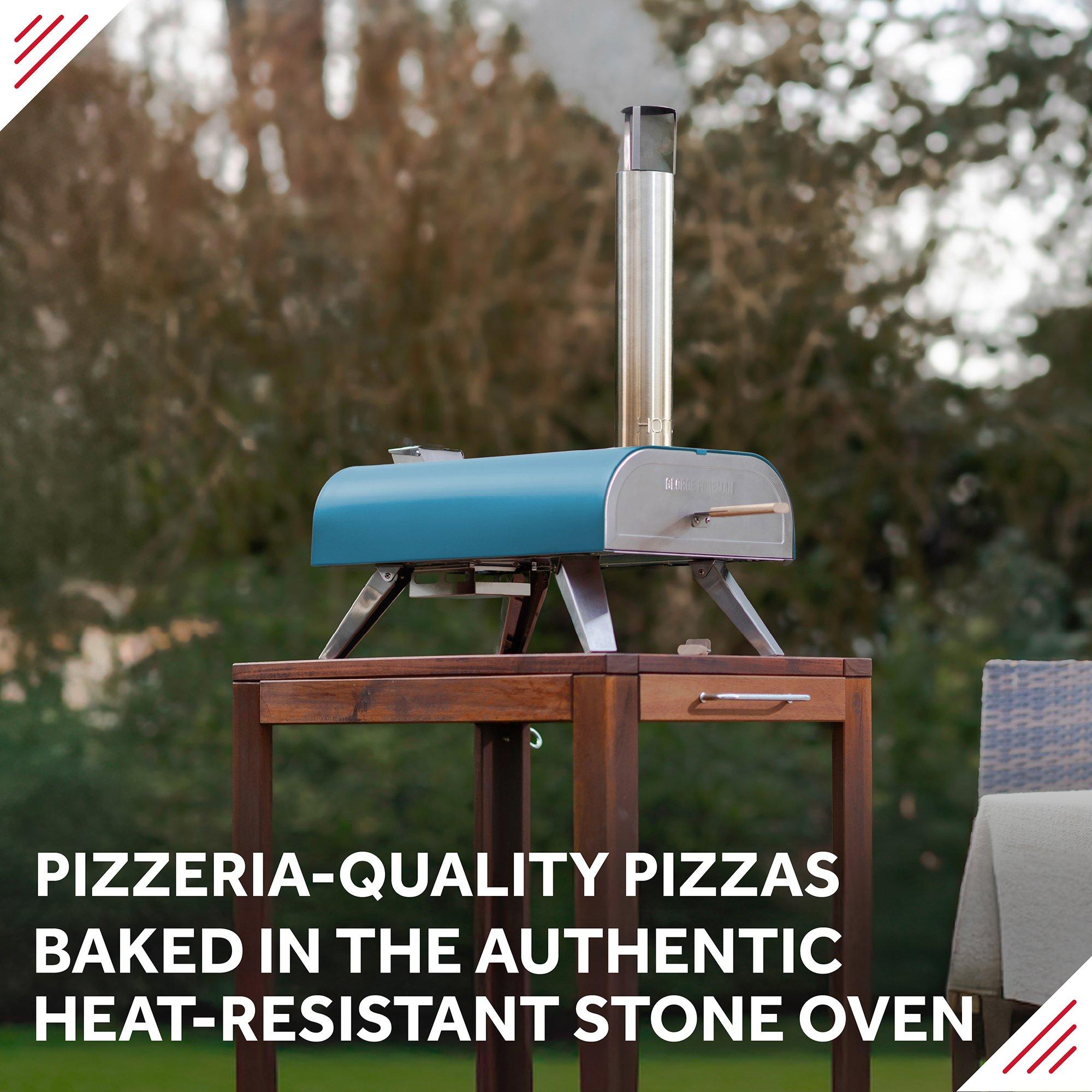 Teal - George Foreman - GFWPPO1BLPC 12 Wood Pellet Pizza Oven in Teal - 5