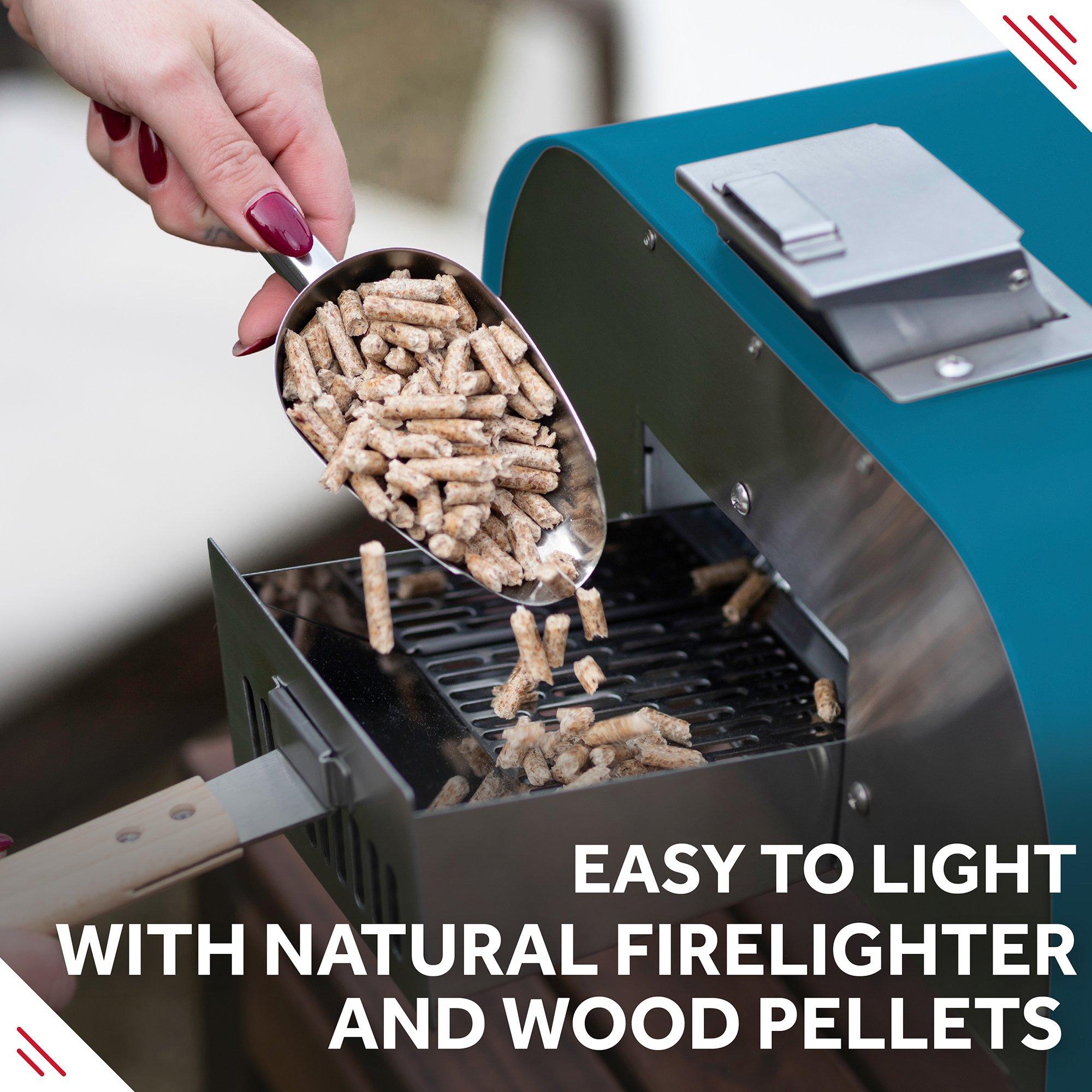 Teal - George Foreman - GFWPPO1BLPC 12 Wood Pellet Pizza Oven in Teal - 6