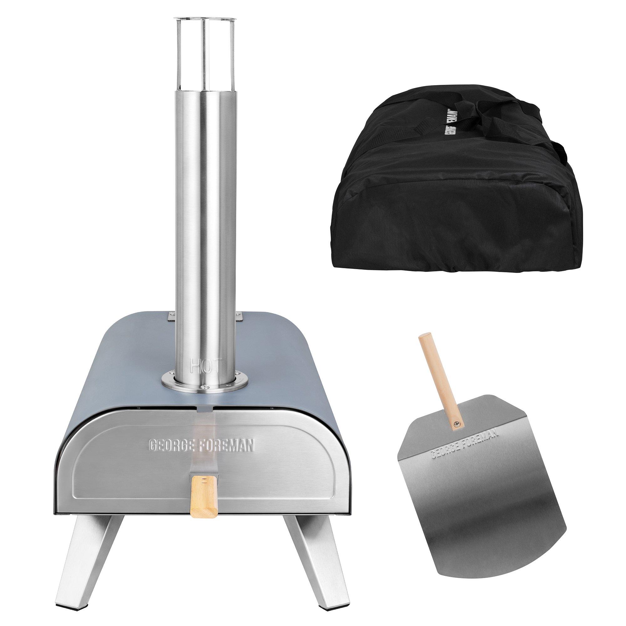Grey - George Foreman - GFWPPO1GPC 12 Wood Pellet Pizza Oven in Grey - 1