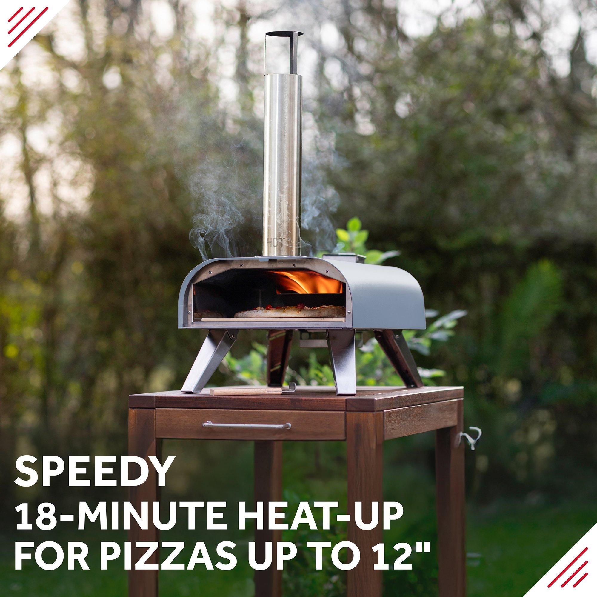Grey - George Foreman - GFWPPO1GPC 12 Wood Pellet Pizza Oven in Grey - 3