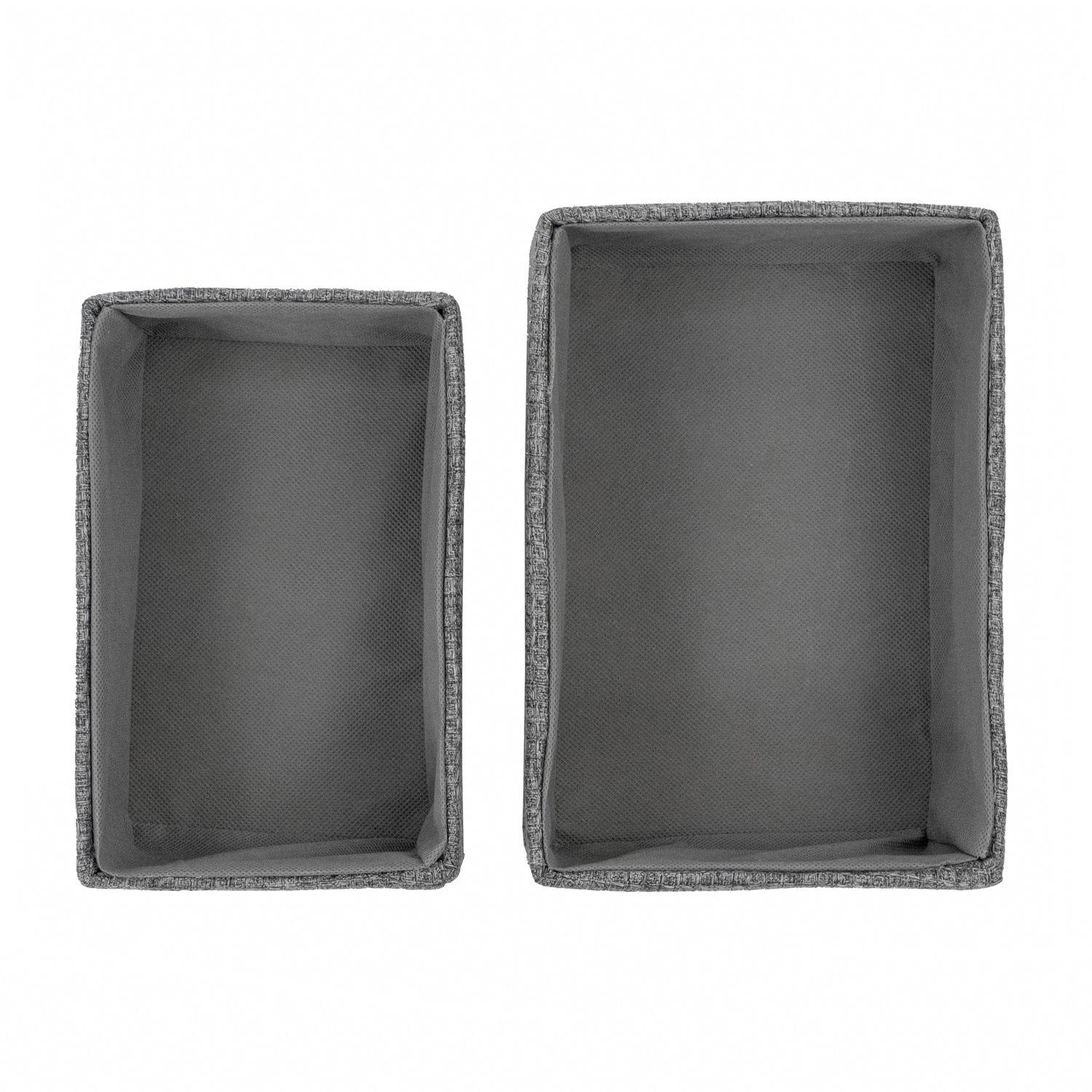 Grey - JVL - Chroma Set of 2 Rectangular Storage Baskets H - 4