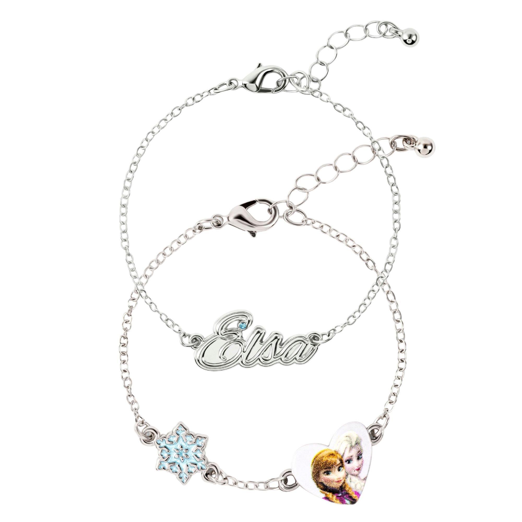 Silver - Disney - Disney Frozen silver plated 2 PC bracelet set - 1