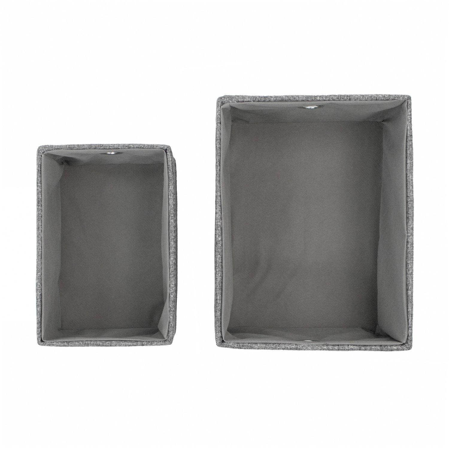 Grey - JVL - Chroma Set of 2 Rectangular Storage Baskets wi - 6