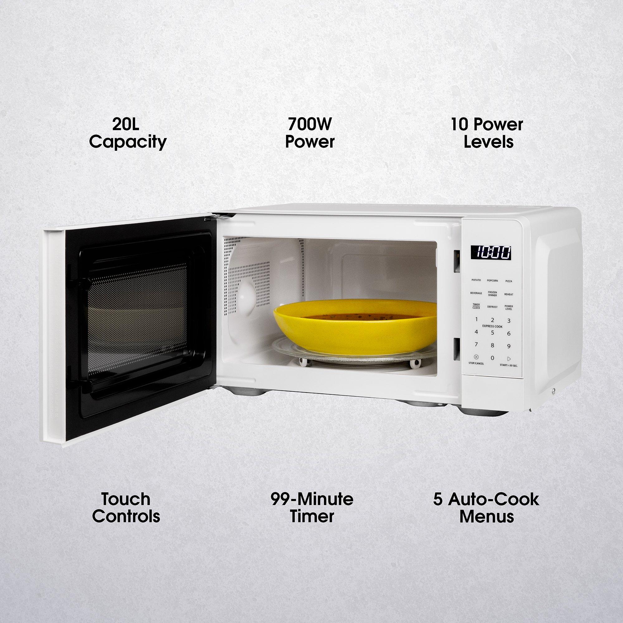 White - Abode - AMT2012 20L White Touch Control Digital Microwave - 3