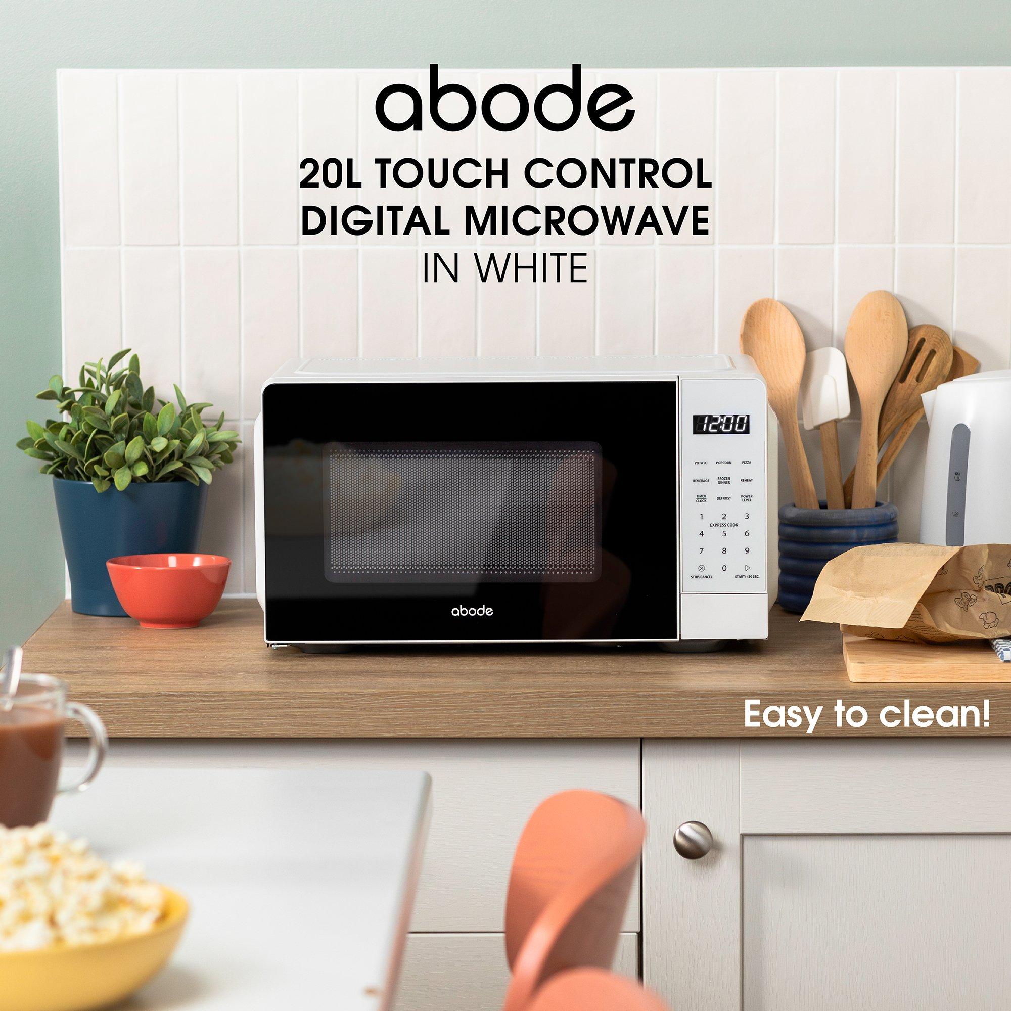 White - Abode - AMT2012 20L White Touch Control Digital Microwave - 4