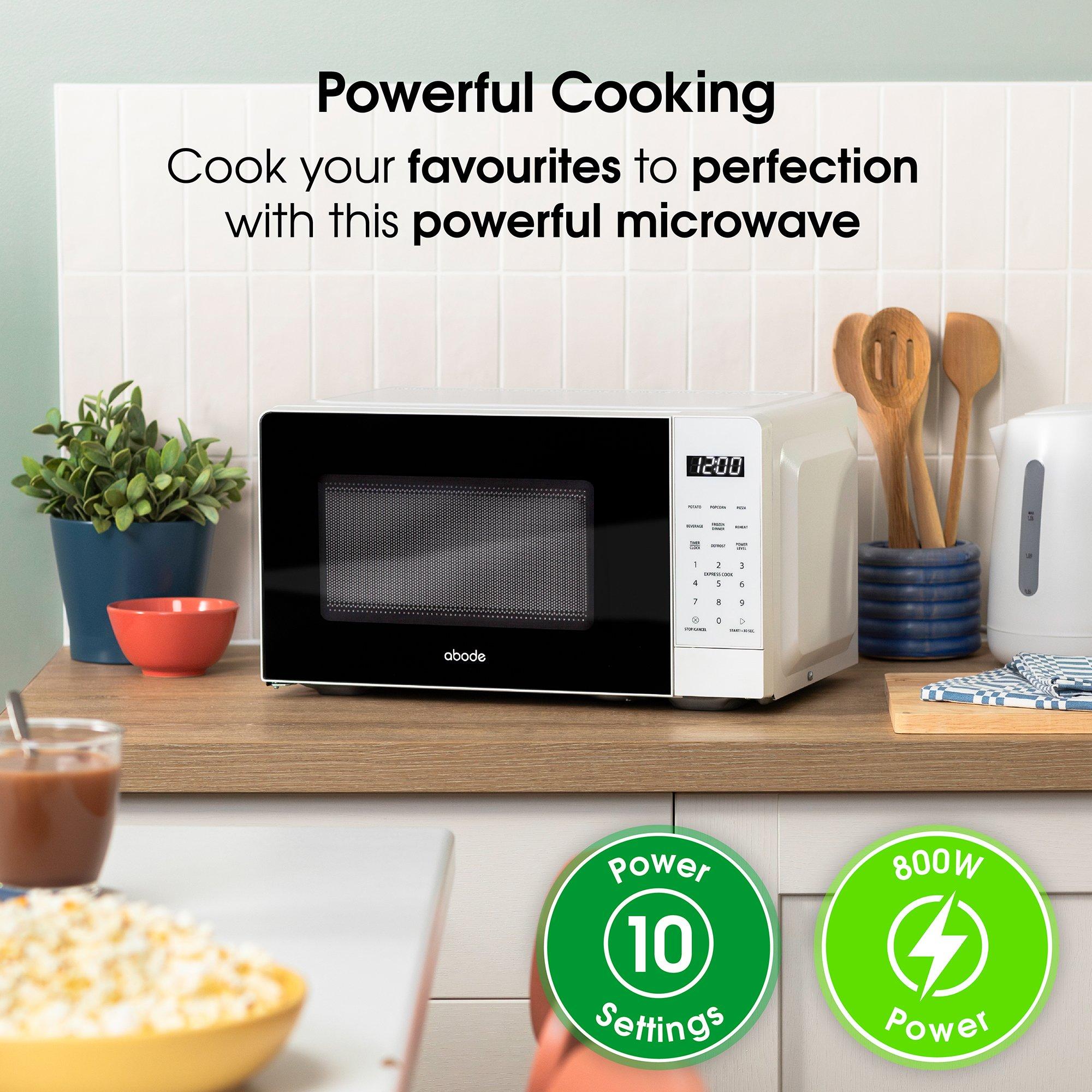 White - Abode - AMT2012 20L White Touch Control Digital Microwave - 5