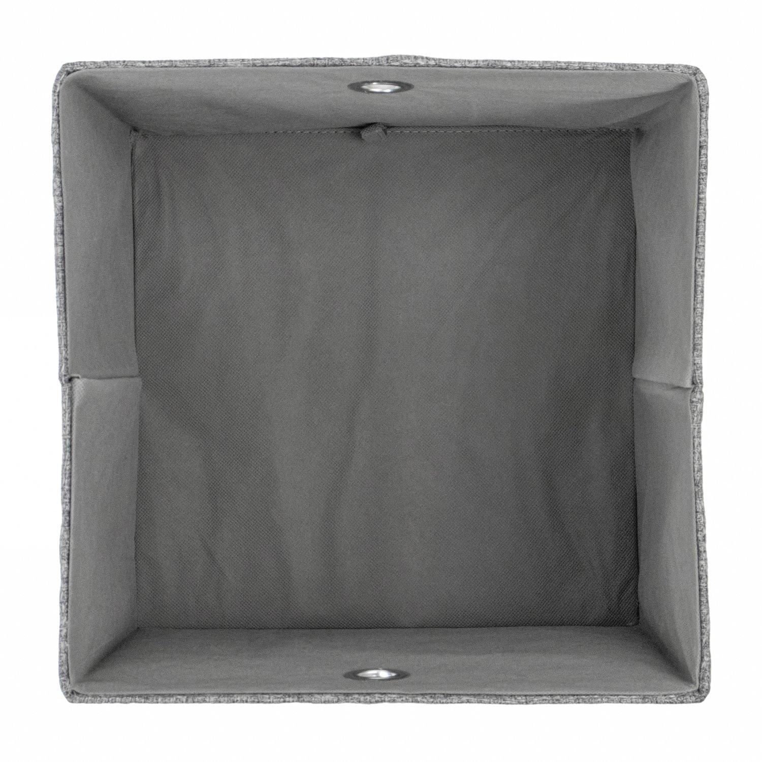 Grey - JVL - Chroma Foldable Cube Organiser Box with Lid - 6