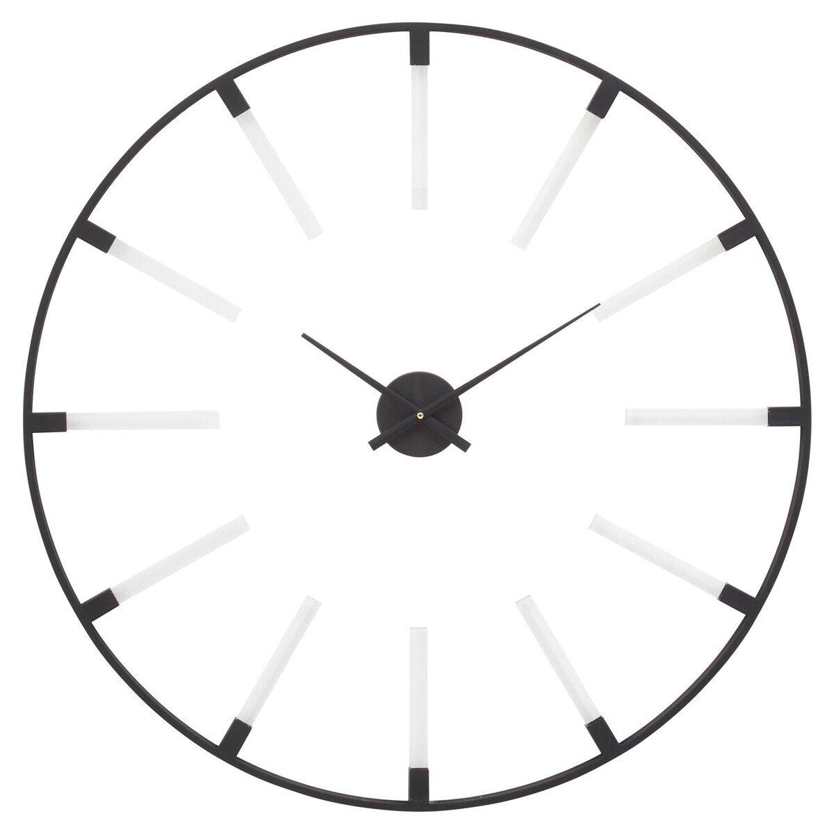 Black - Premier Housewares - Beauly Black Finish Metal Wall Clock - 1