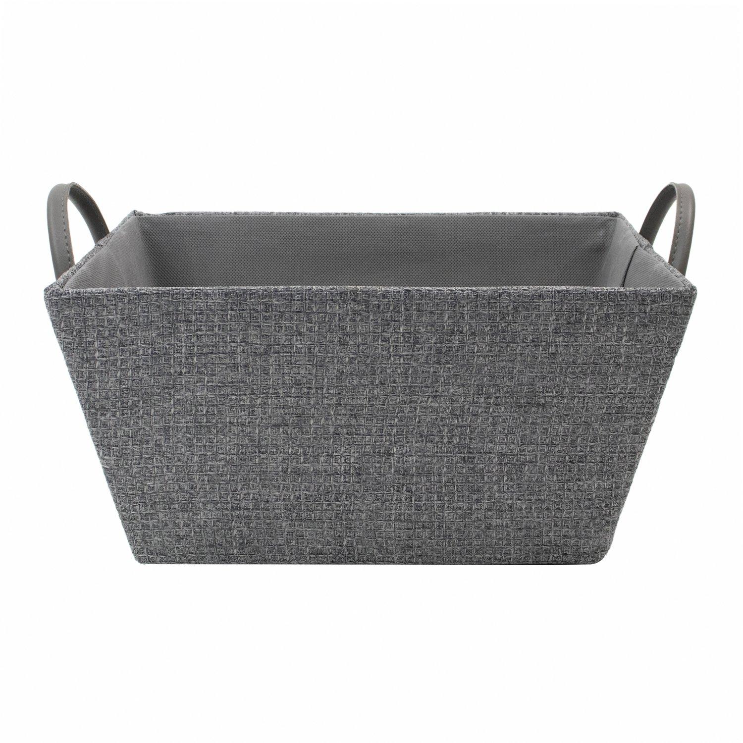 Grey - JVL - Chroma Rectangular Storage Basket with Handles - 2