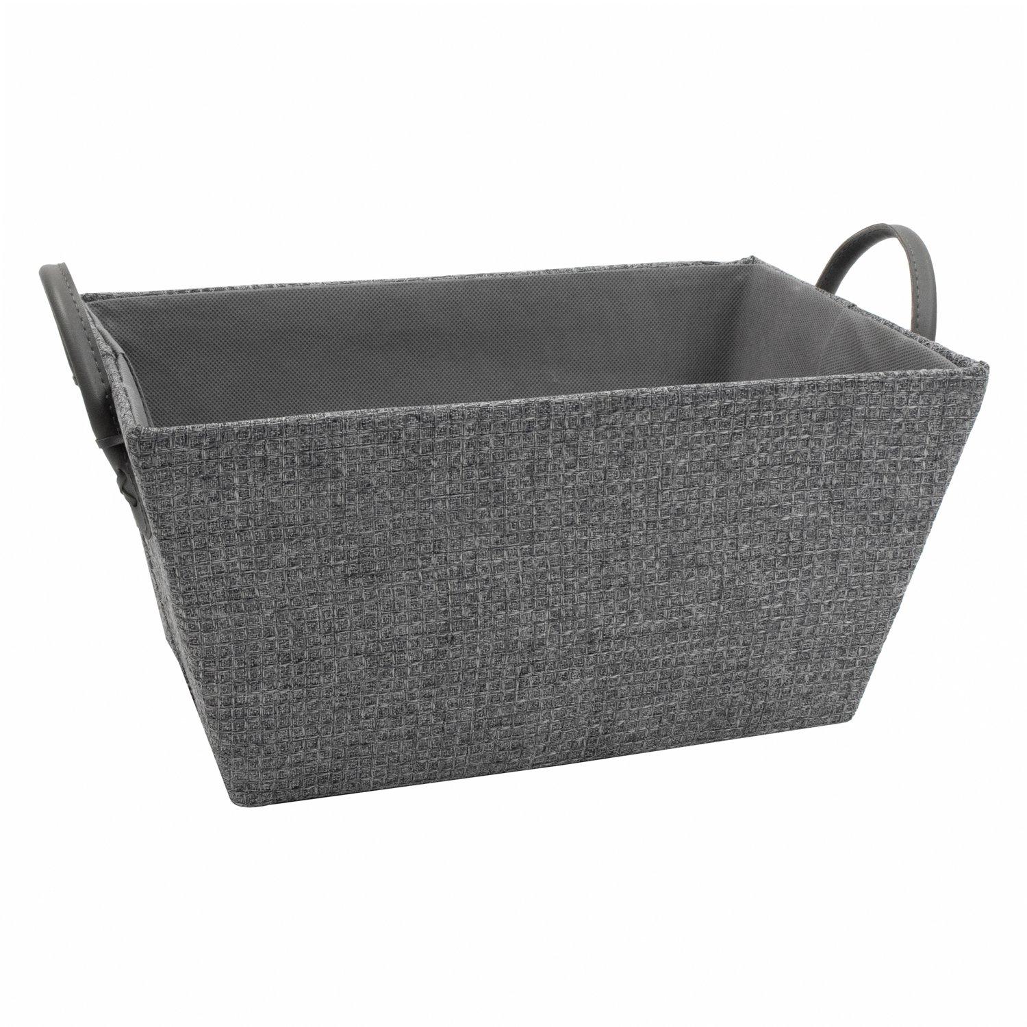 Grey - JVL - Chroma Rectangular Storage Basket with Handles - 3