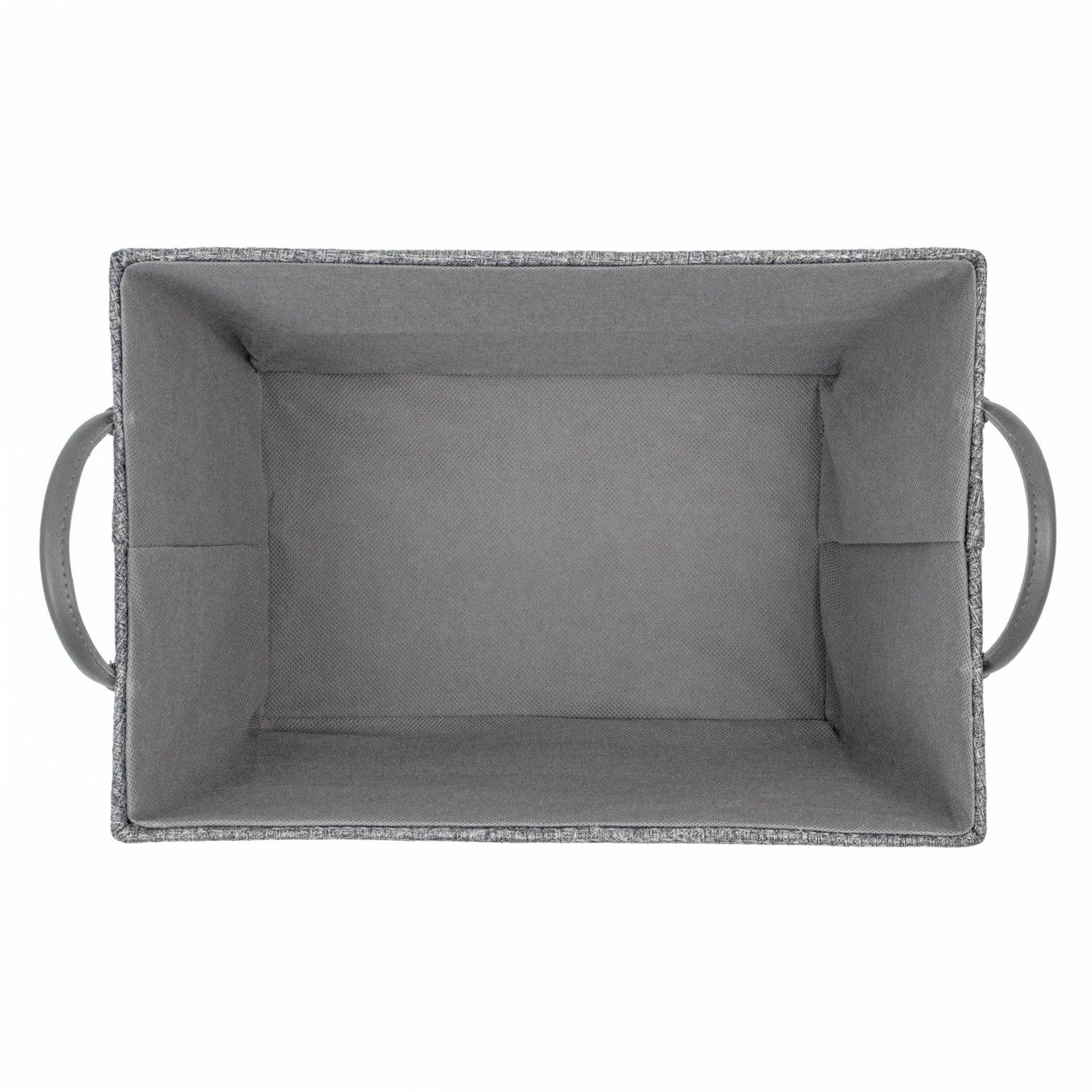 Grey - JVL - Chroma Rectangular Storage Basket with Handles - 4