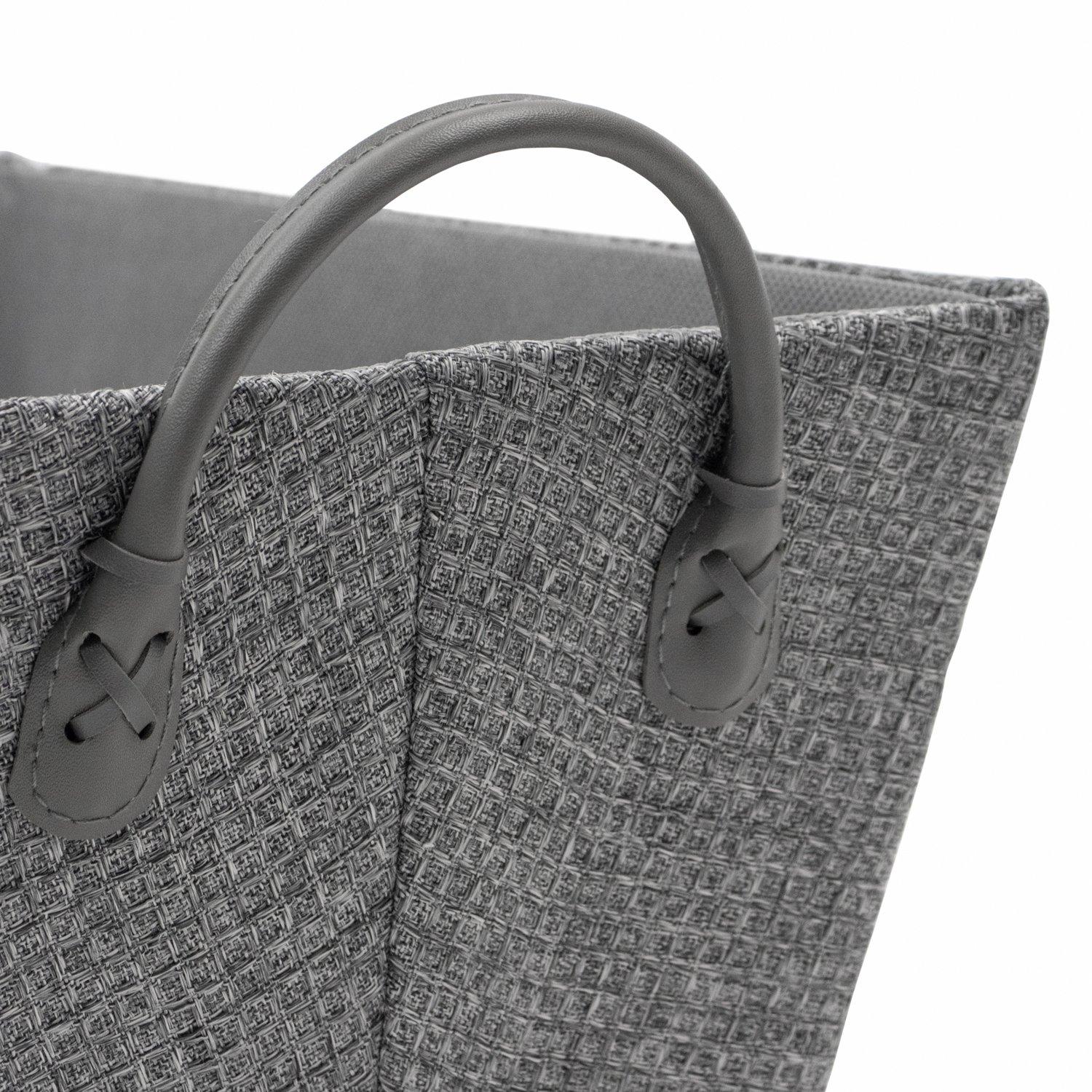 Grey - JVL - Chroma Rectangular Storage Basket with Handles - 5