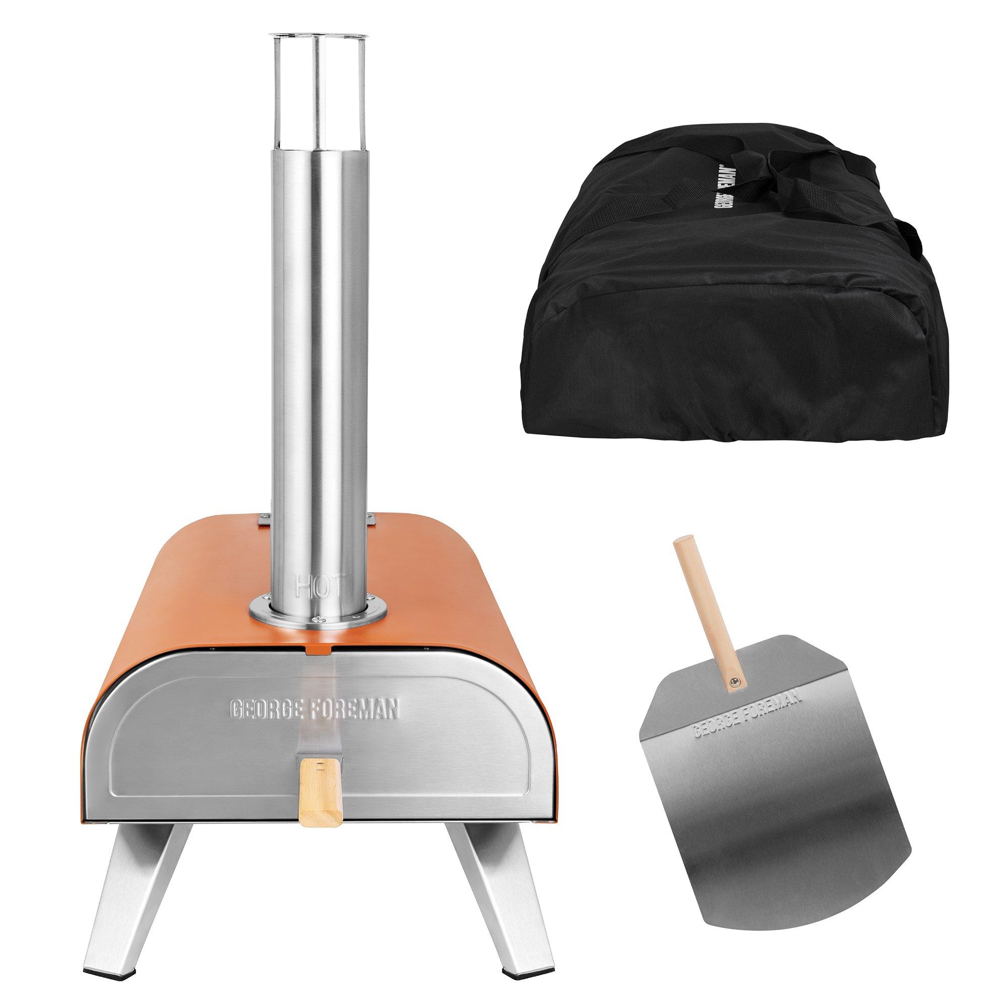 Deep Orange - George Foreman - GFWPPO1ORPC 12 Wood Pellet Pizza Oven in Orange - 1