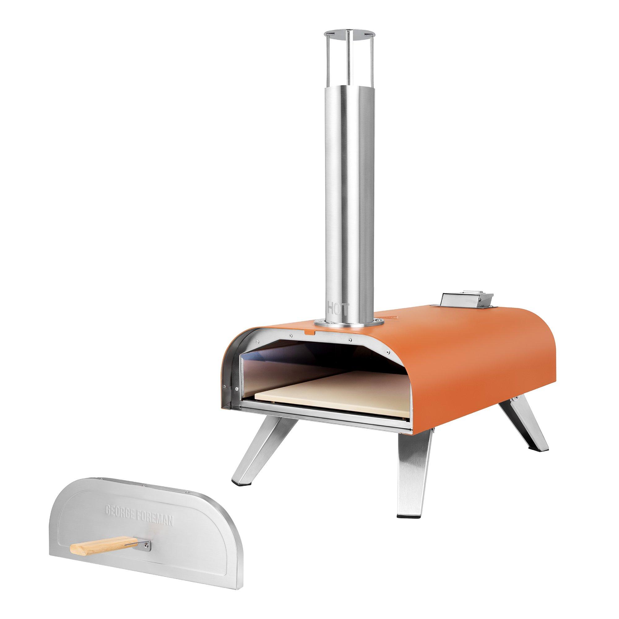 Deep Orange - George Foreman - GFWPPO1ORPC 12 Wood Pellet Pizza Oven in Orange - 13