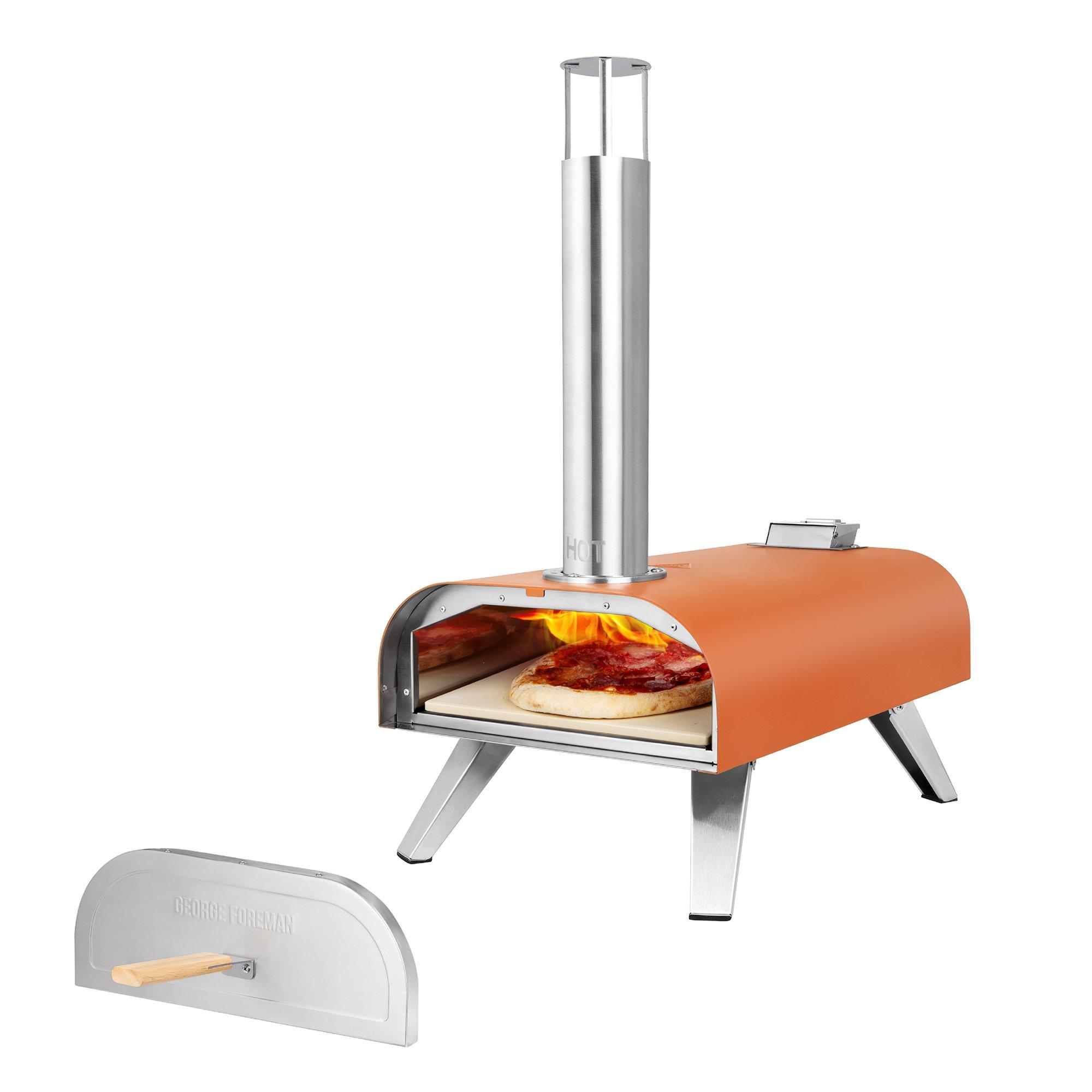 Deep Orange - George Foreman - GFWPPO1ORPC 12 Wood Pellet Pizza Oven in Orange - 14