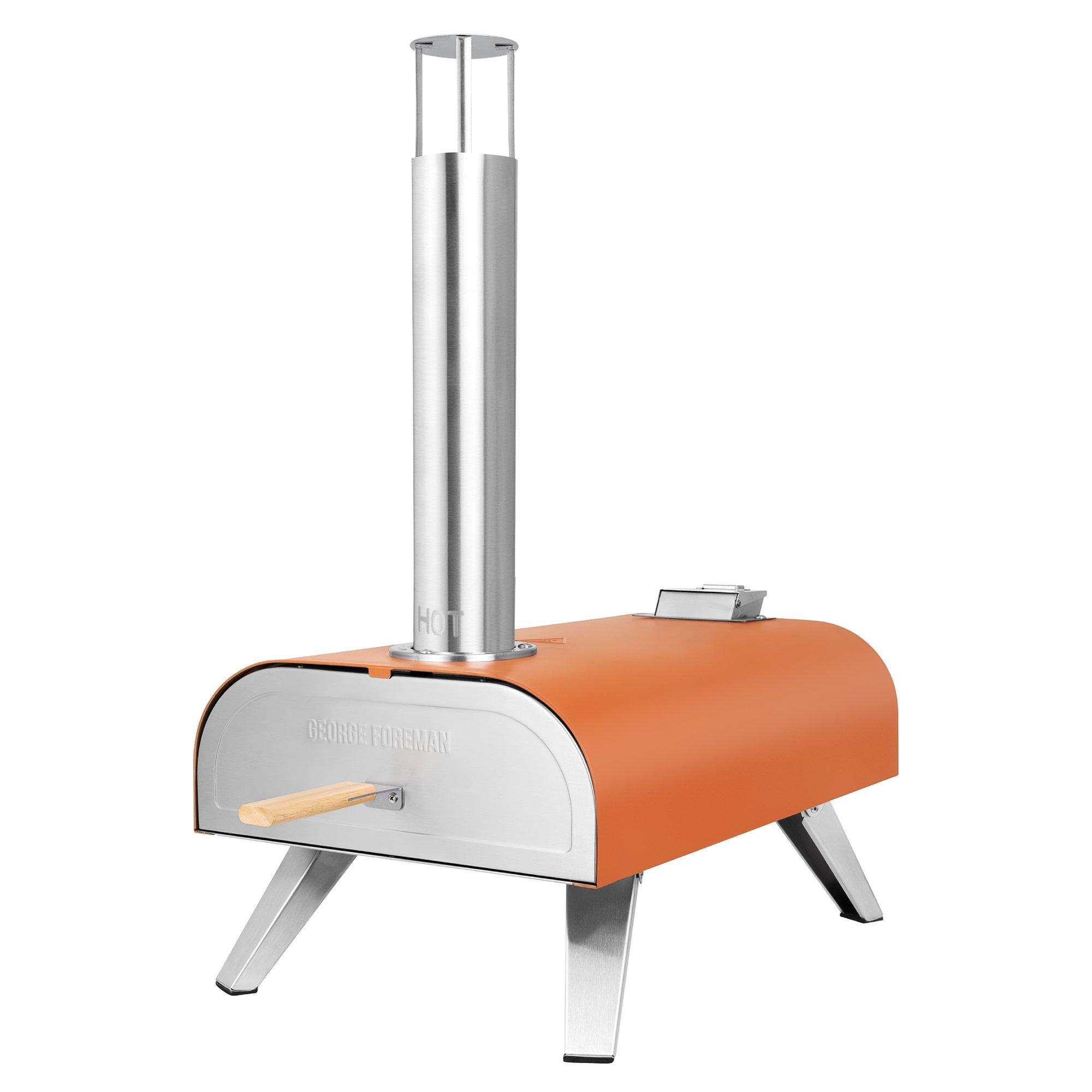 Deep Orange - George Foreman - GFWPPO1ORPC 12 Wood Pellet Pizza Oven in Orange - 15