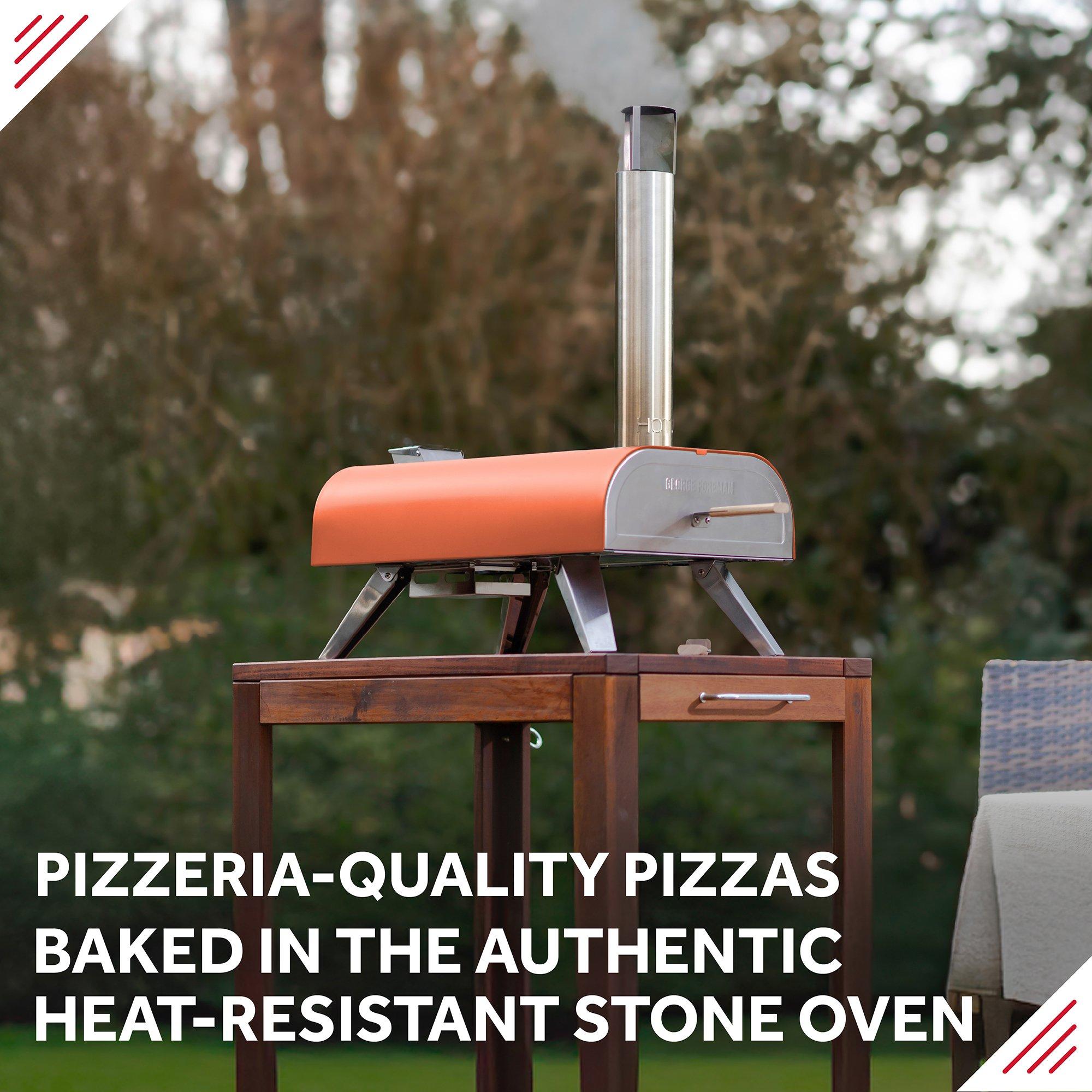 Deep Orange - George Foreman - GFWPPO1ORPC 12 Wood Pellet Pizza Oven in Orange - 5