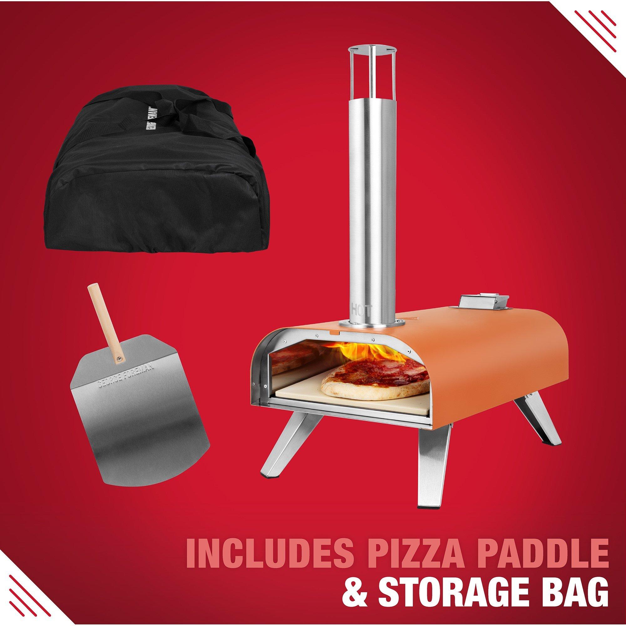 Deep Orange - George Foreman - GFWPPO1ORPC 12 Wood Pellet Pizza Oven in Orange - 9