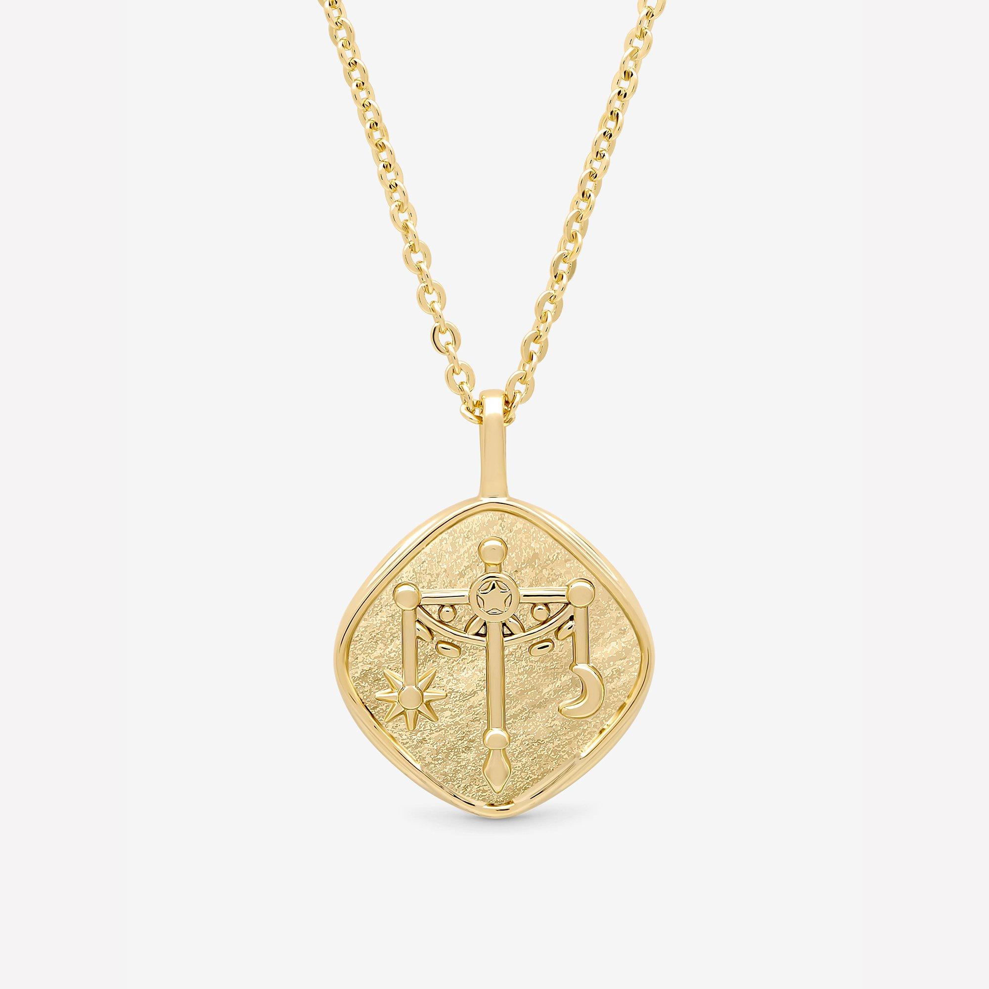 Gold - Jon Richard - Gold Plated Molten Horoscope Necklace - Libra - 2