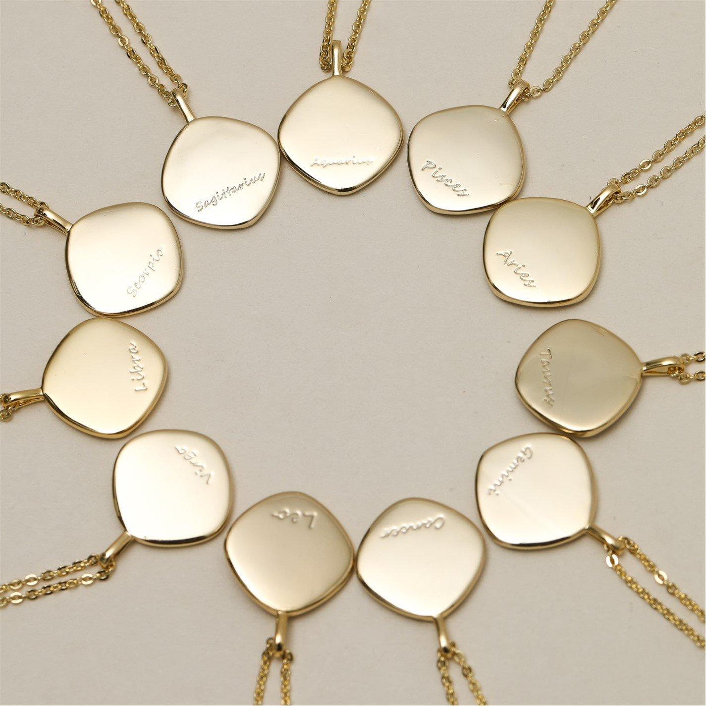 Gold - Jon Richard - Gold Plated Molten Horoscope Necklace - Libra - 5