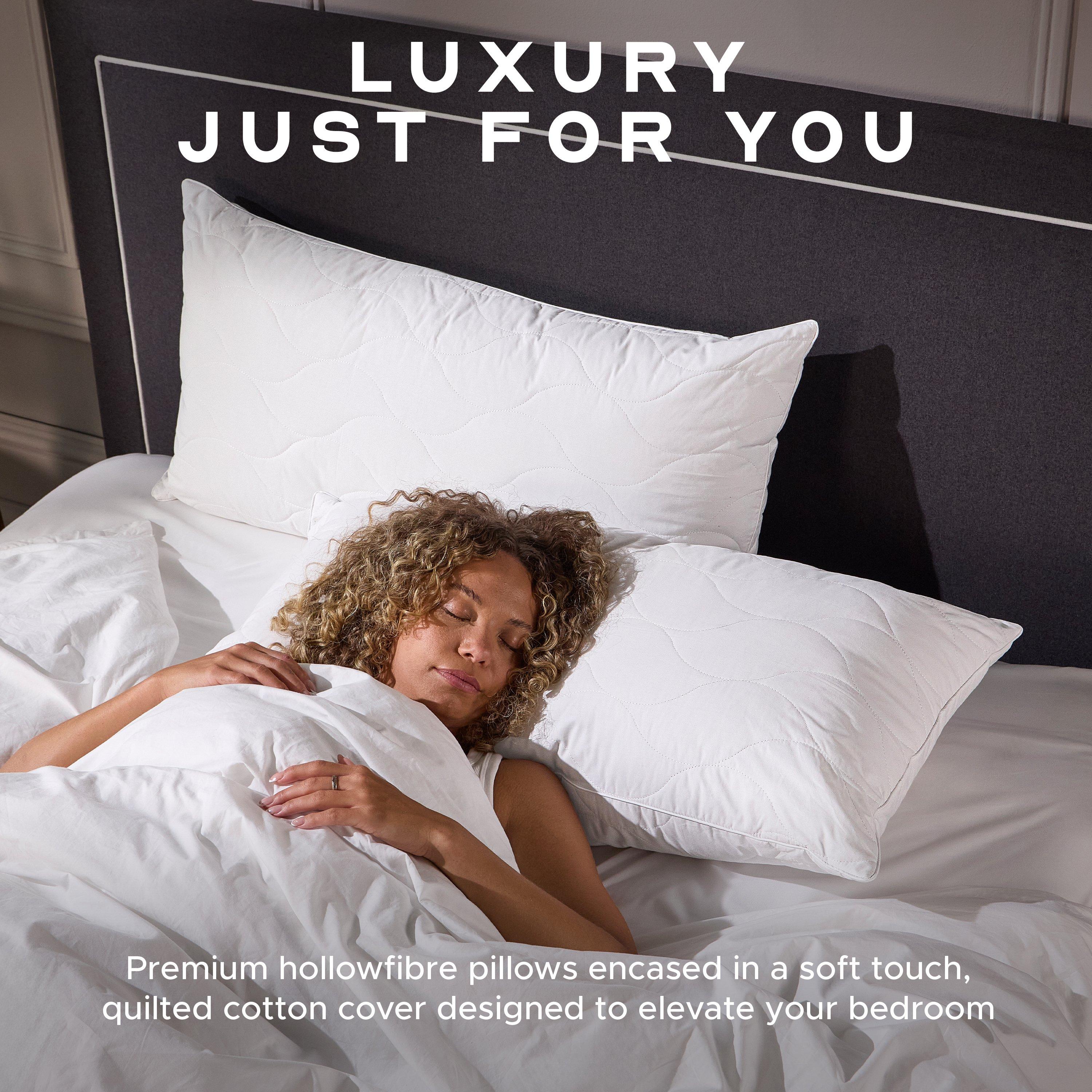 White - Snuggledown - Hotel Luxury Cotton Quilted Kingsize Firm Pillow - 2