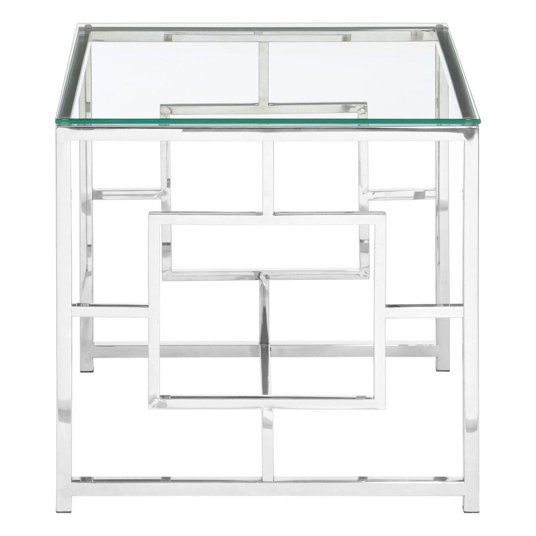 Interiors By Premier  Allure Clear Glass And Base End Table Silver