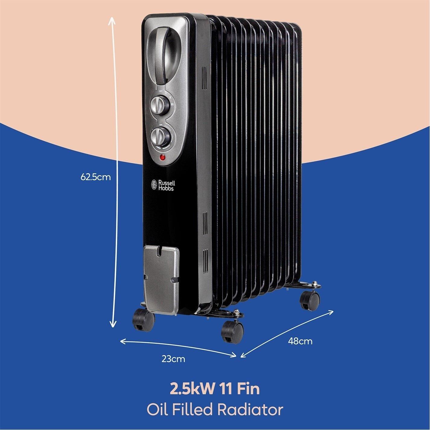 Black - Russell Hobbs - RHOFR1106B Oil Filled Radiator - 2