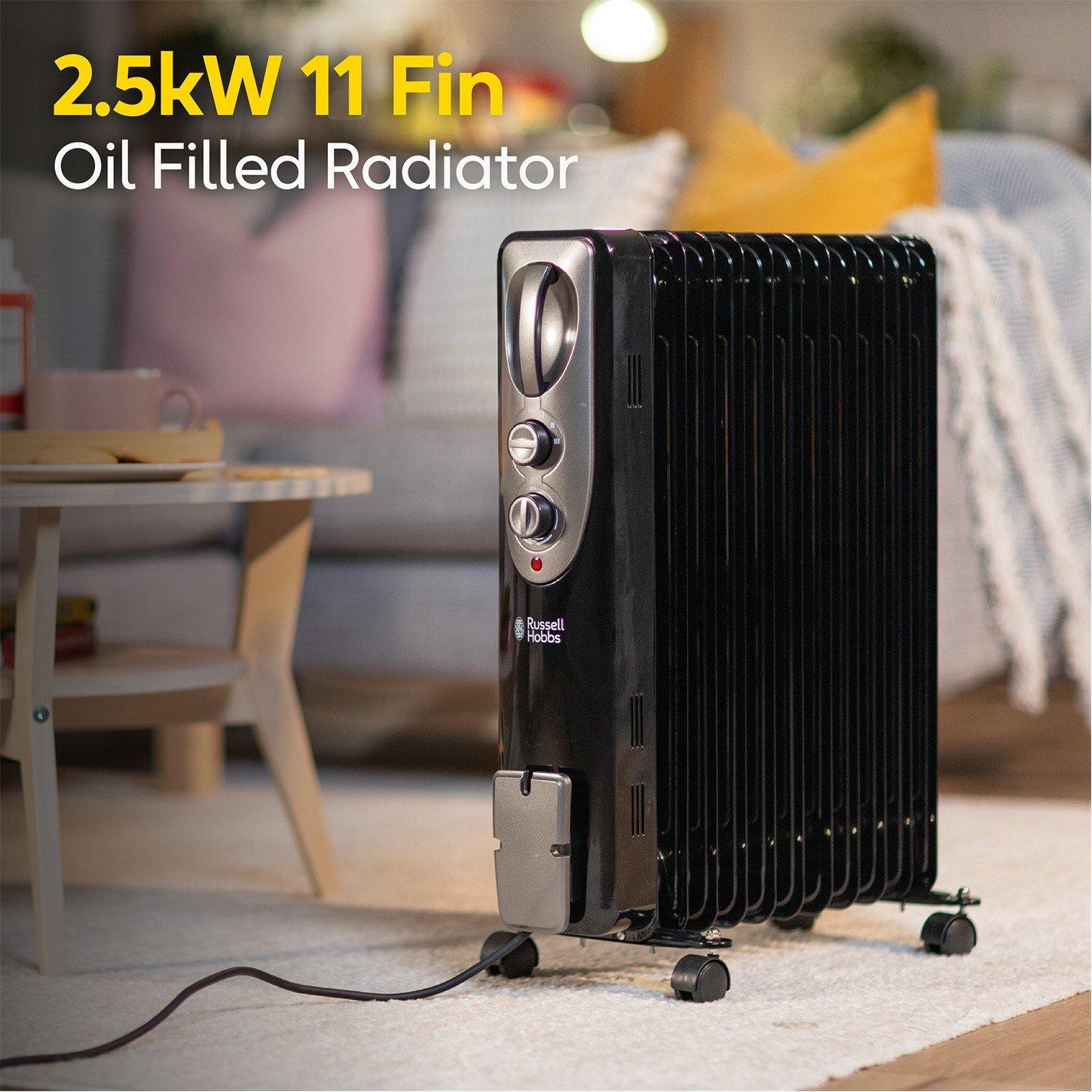 Black - Russell Hobbs - RHOFR1106B Oil Filled Radiator - 4