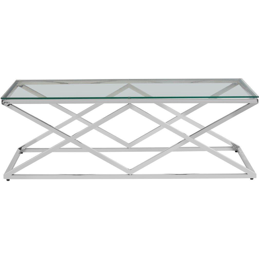 Interiors By Premier  Allure Inverted Prism Base Coffee Table - Silver