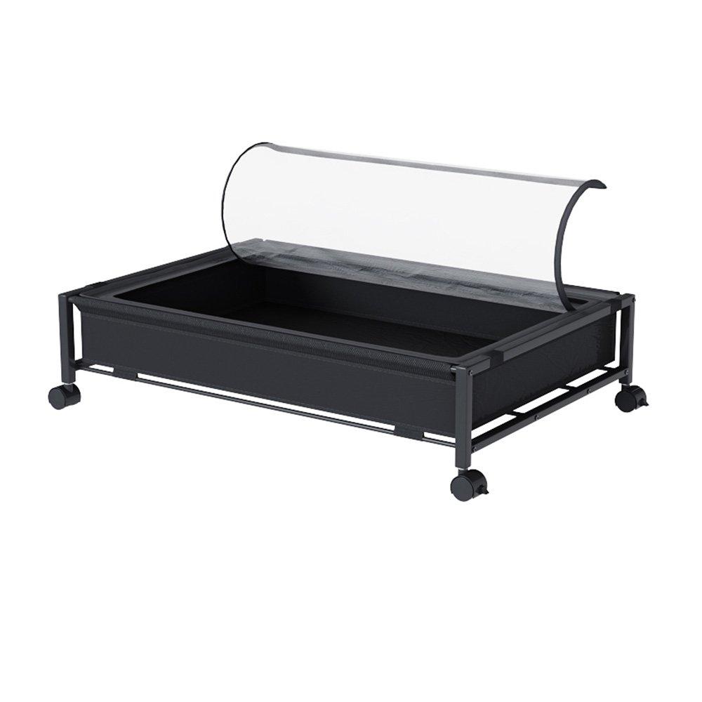 Black - LIFE IDEAS - Under-Bed Steel Storage Basket with Wheels - 4