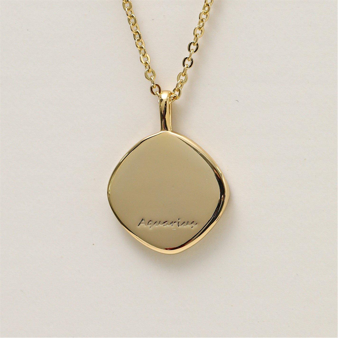 Gold - Jon Richard - Gold Plated Molten Horoscope Necklace - Aquarius - 4