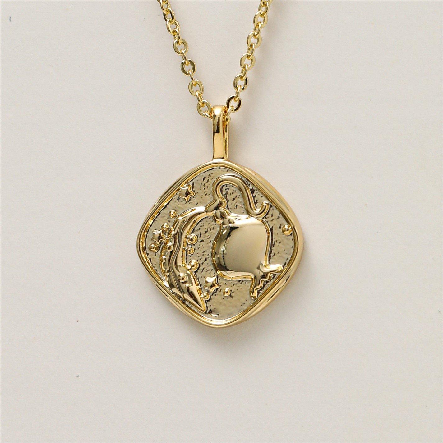 Gold - Jon Richard - Gold Plated Molten Horoscope Necklace - Aquarius - 6