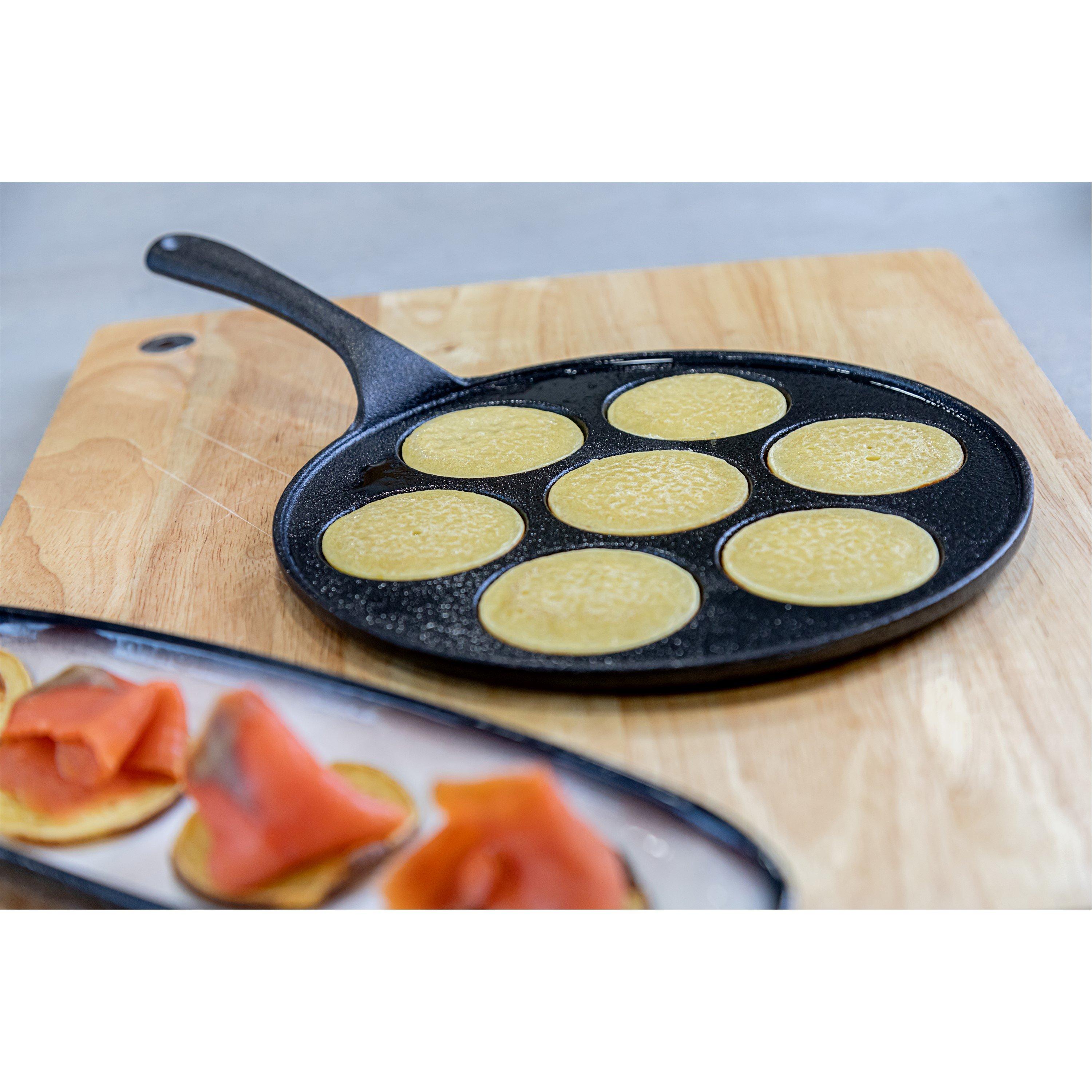 Black - KitchenCraft - KitchenCraft Cast Iron 7 Blinis Pancake Pan - 2