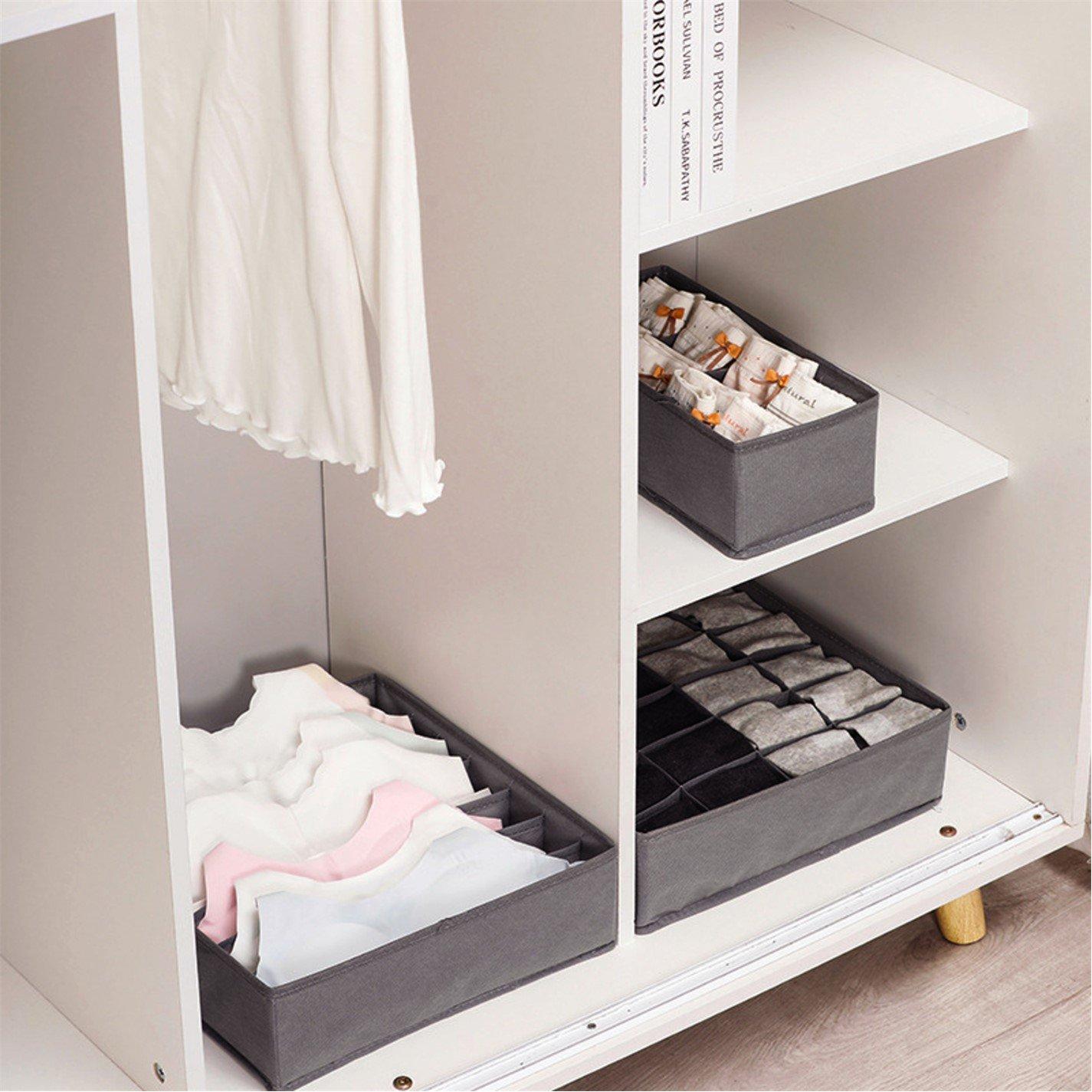 Black Grey - LIFE IDEAS - 10 Pcs Foldable Non-woven Clothing Organizer - 2