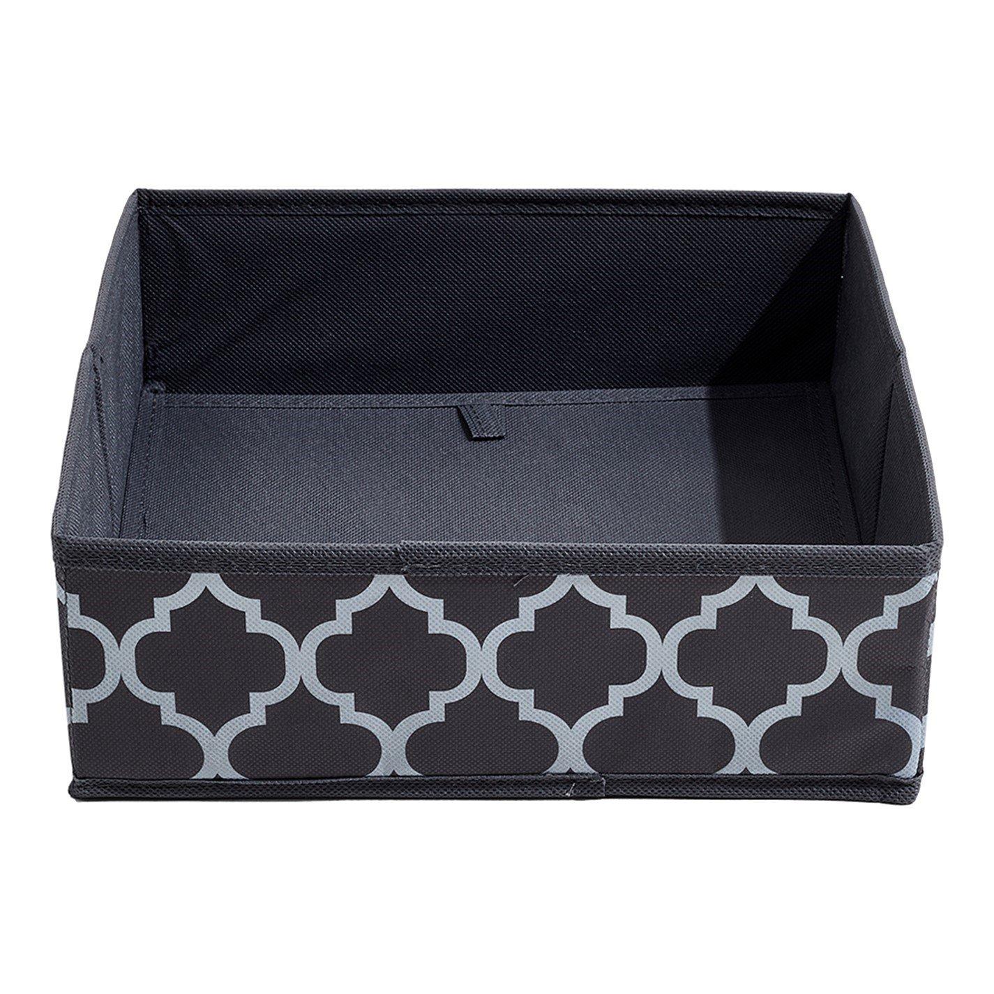 Black Grey - LIFE IDEAS - 10 Pcs Foldable Non-woven Clothing Organizer - 3