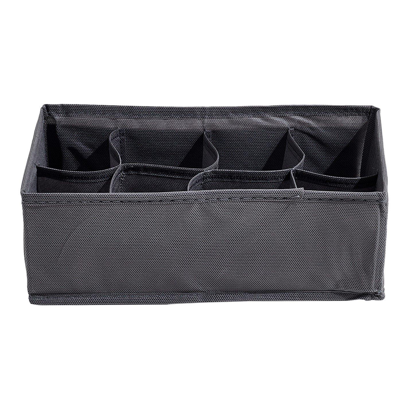 Black Grey - LIFE IDEAS - 10 Pcs Foldable Non-woven Clothing Organizer - 5