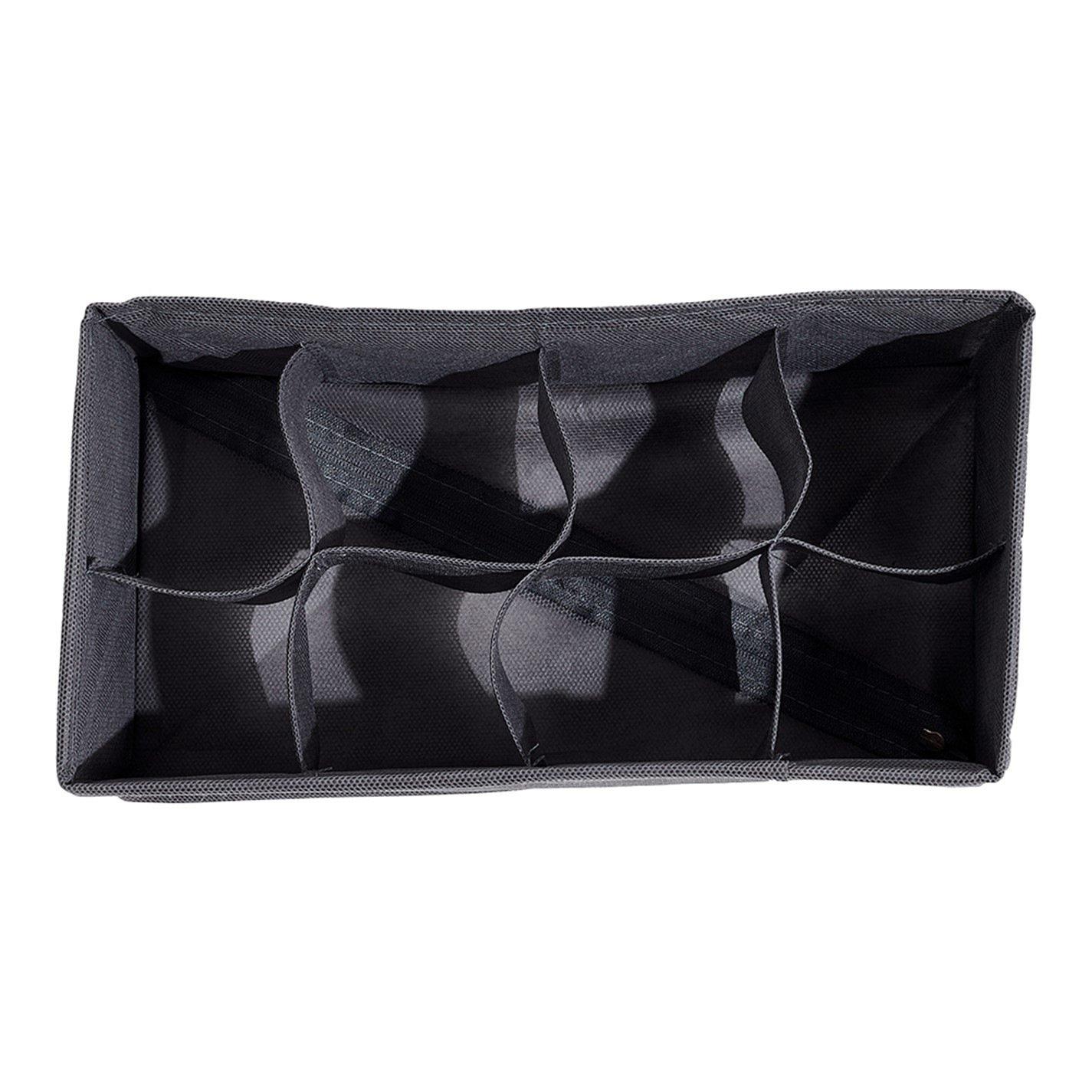 Black Grey - LIFE IDEAS - 10 Pcs Foldable Non-woven Clothing Organizer - 7