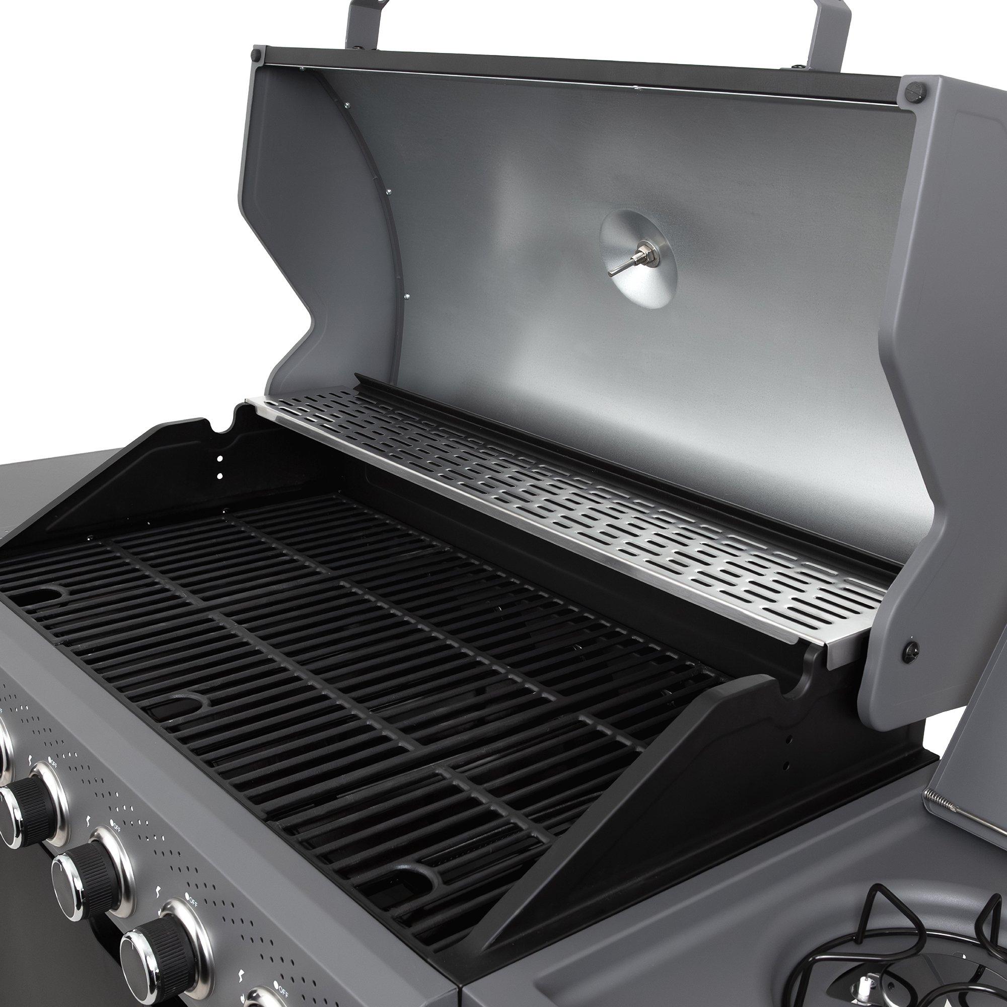 Black - George Foreman - GFGBBQ6B1B-C 7 Gas Burner 6 + 1 BBQ in Black - 7