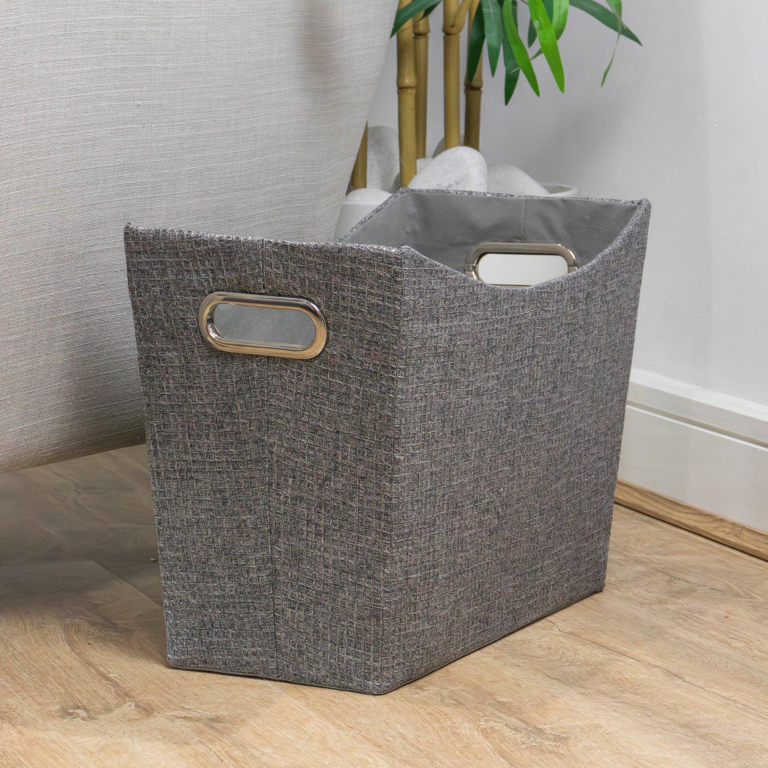 Grey - JVL - Chroma Magazine Storage Holder Home Organisat - 7