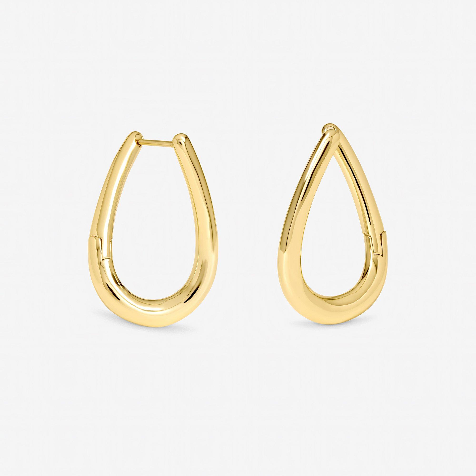 Silver - Jon Richard - Gold Plated Twist Hoop Earrings - 1