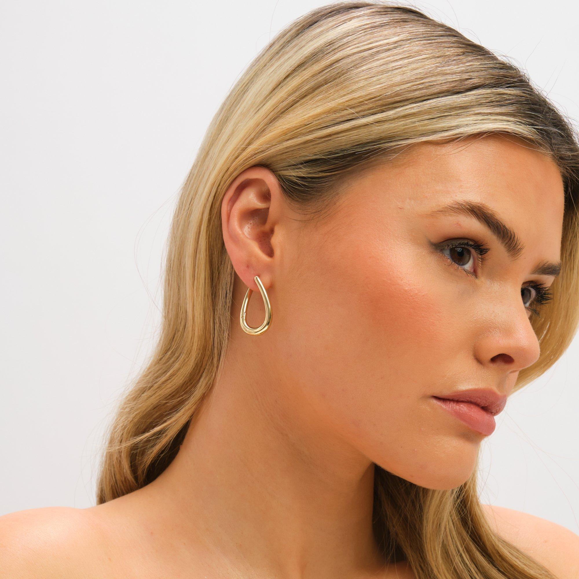 Silver - Jon Richard - Gold Plated Twist Hoop Earrings - 3