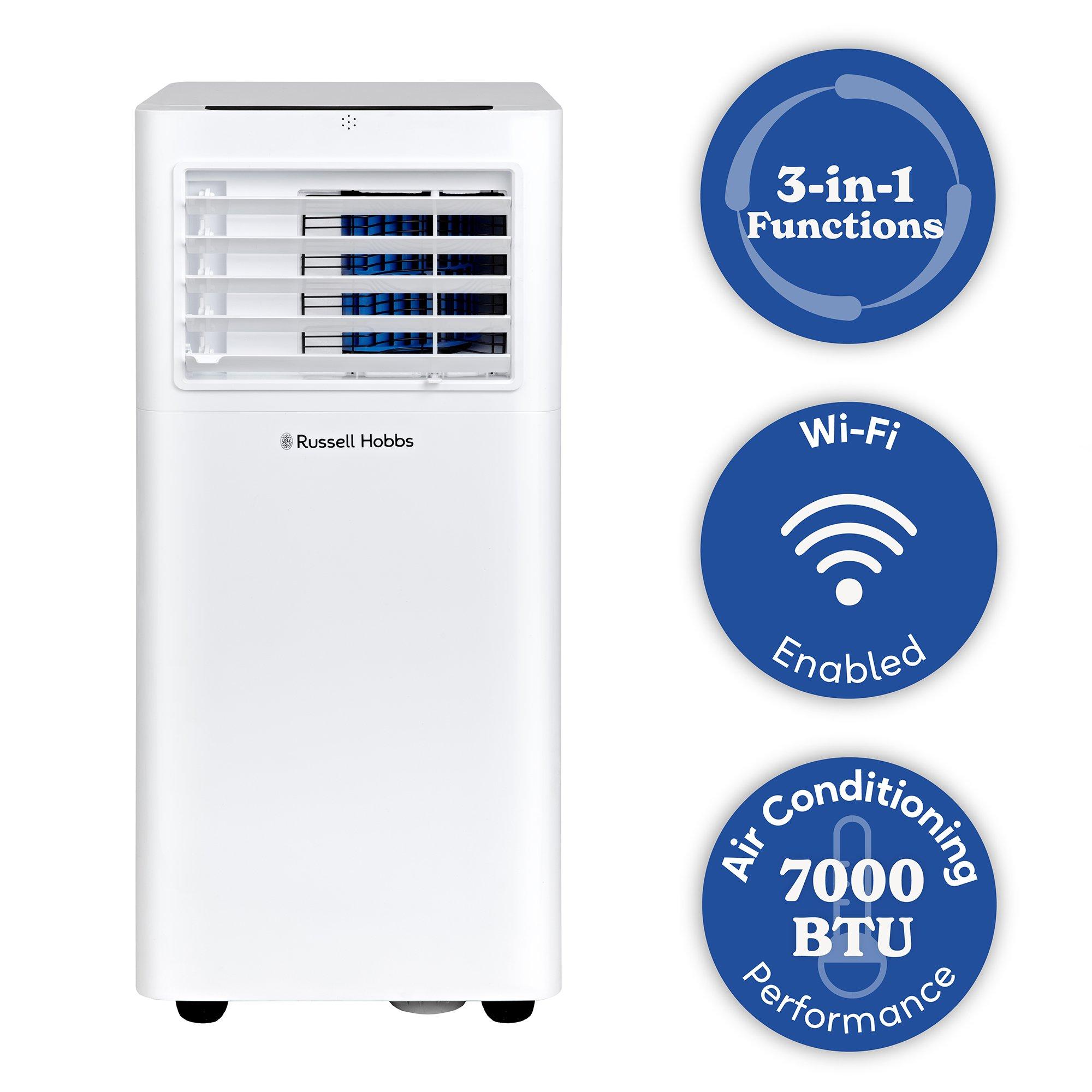 White - Russell Hobbs - RHPAC3002 Portable 3-in-1 Air Conditioner in White - 11